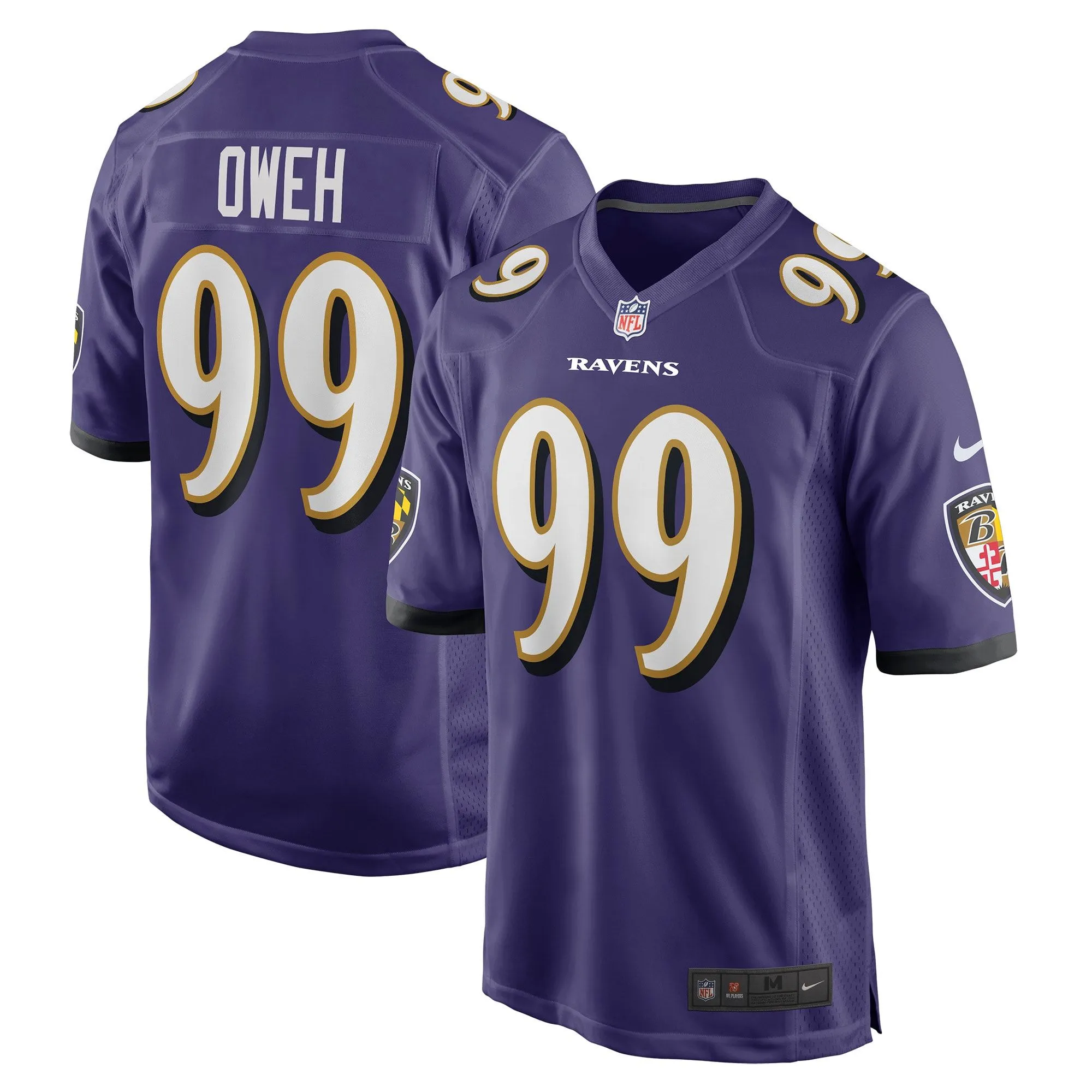 Odafe Oweh Baltimore Ravens  Game Player Jersey - Purple