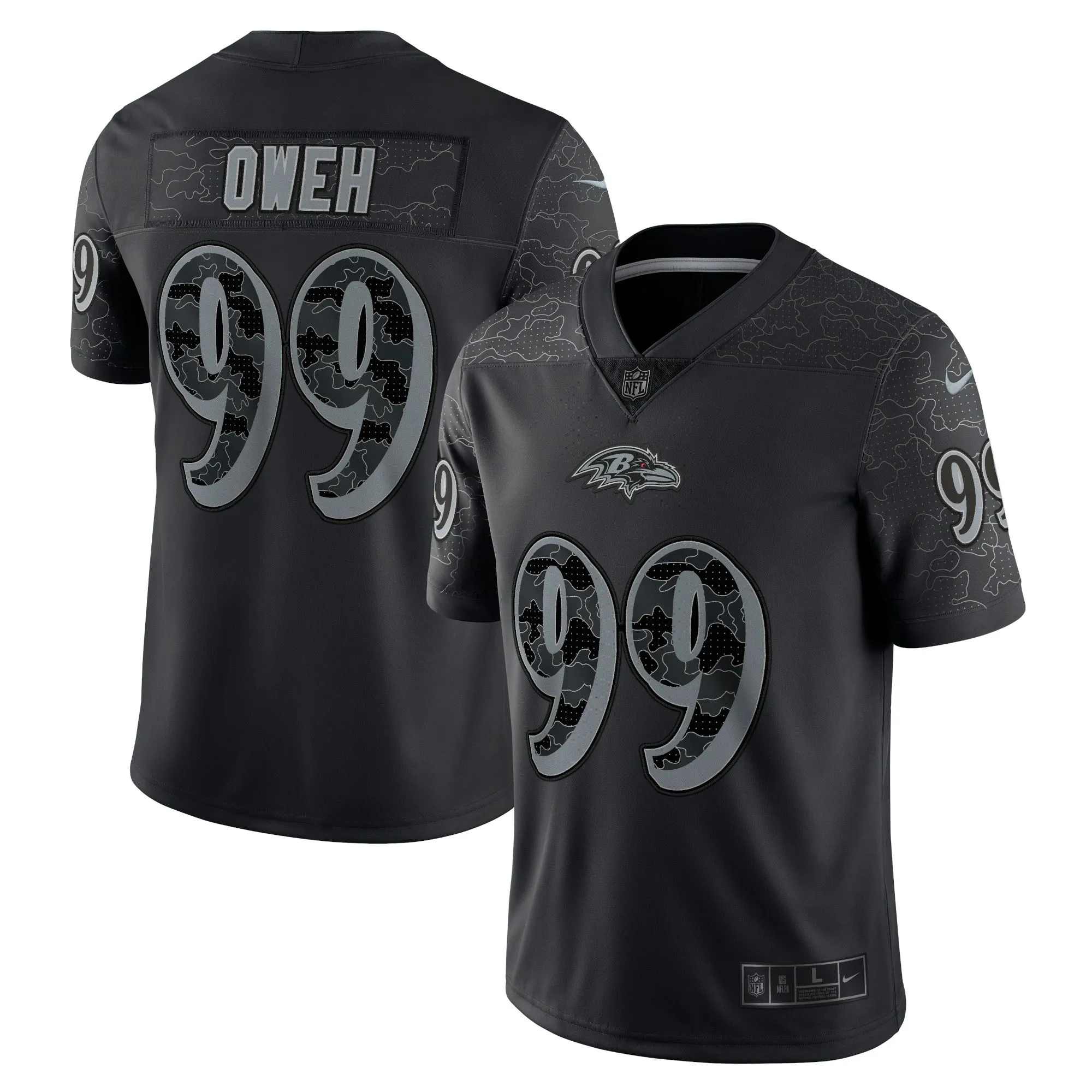 Odafe Oweh Baltimore Ravens  RFLCTV Limited Jersey - Black