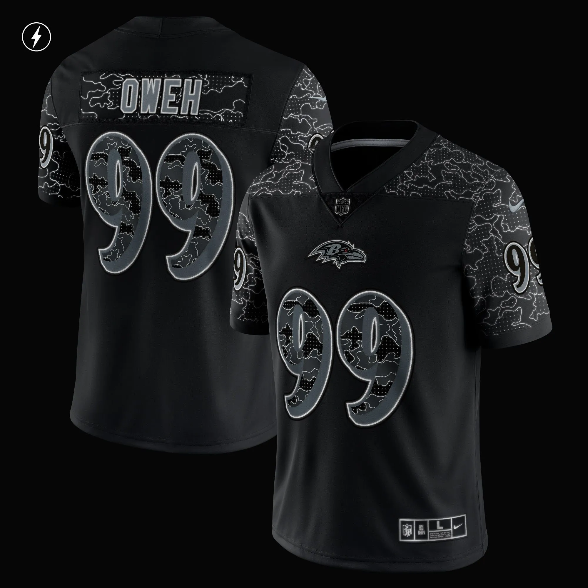 Odafe Oweh Baltimore Ravens  RFLCTV Limited Jersey - Black