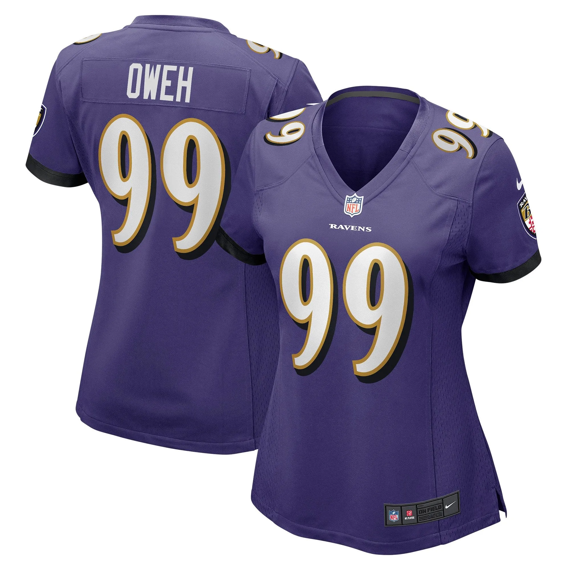 Odafe Oweh Baltimore Ravens  Women's Game Jersey - Purple