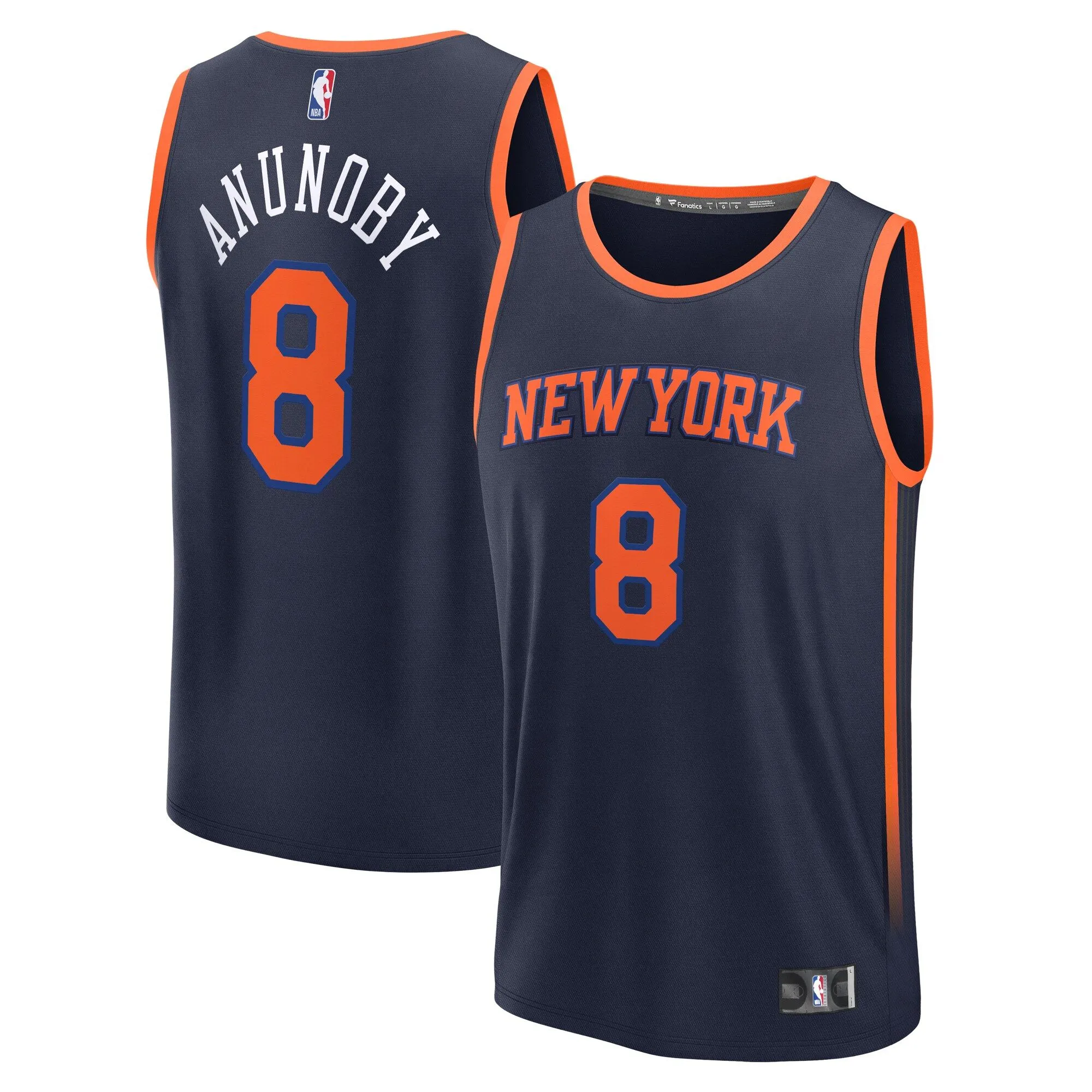 OG Anunoby New York Knicks Fanatics Branded Fast Break Player Jersey - Statement Edition - Navy