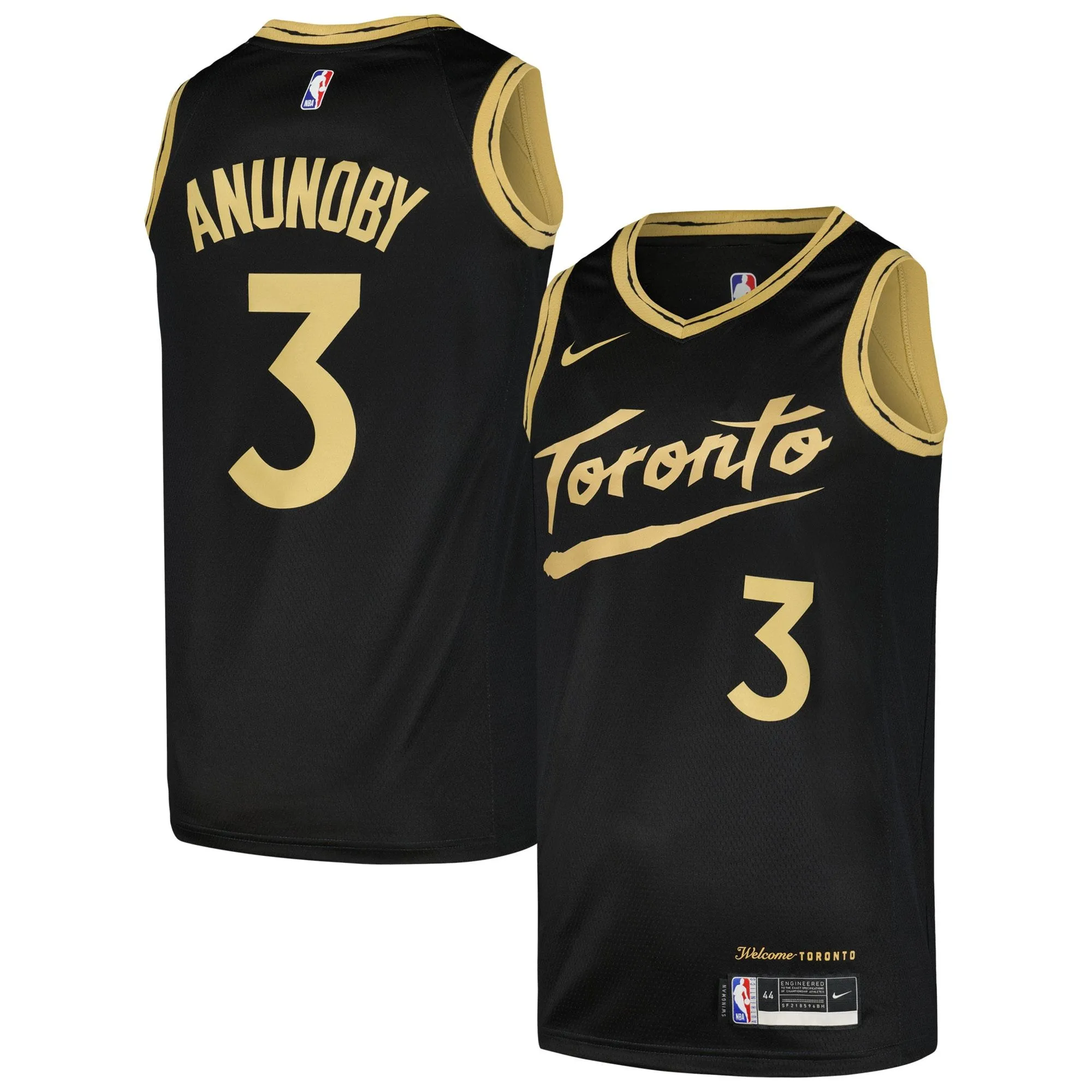 OG Anunoby Toronto Raptors  Swingman Player Jersey - City Edition - Black