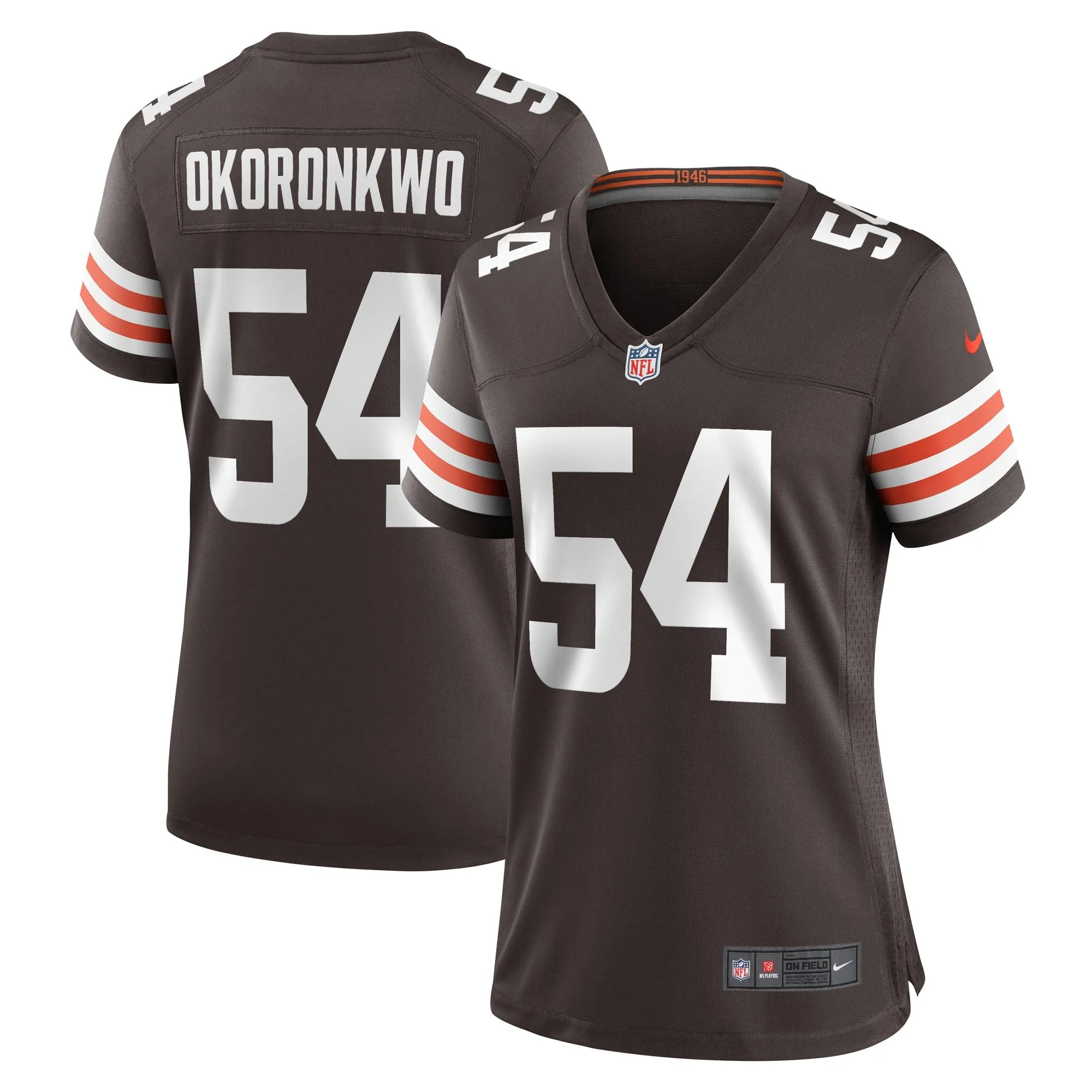 Ogbonnia Okoronkwo Cleveland Browns  Women's Game Player Jersey - Brown