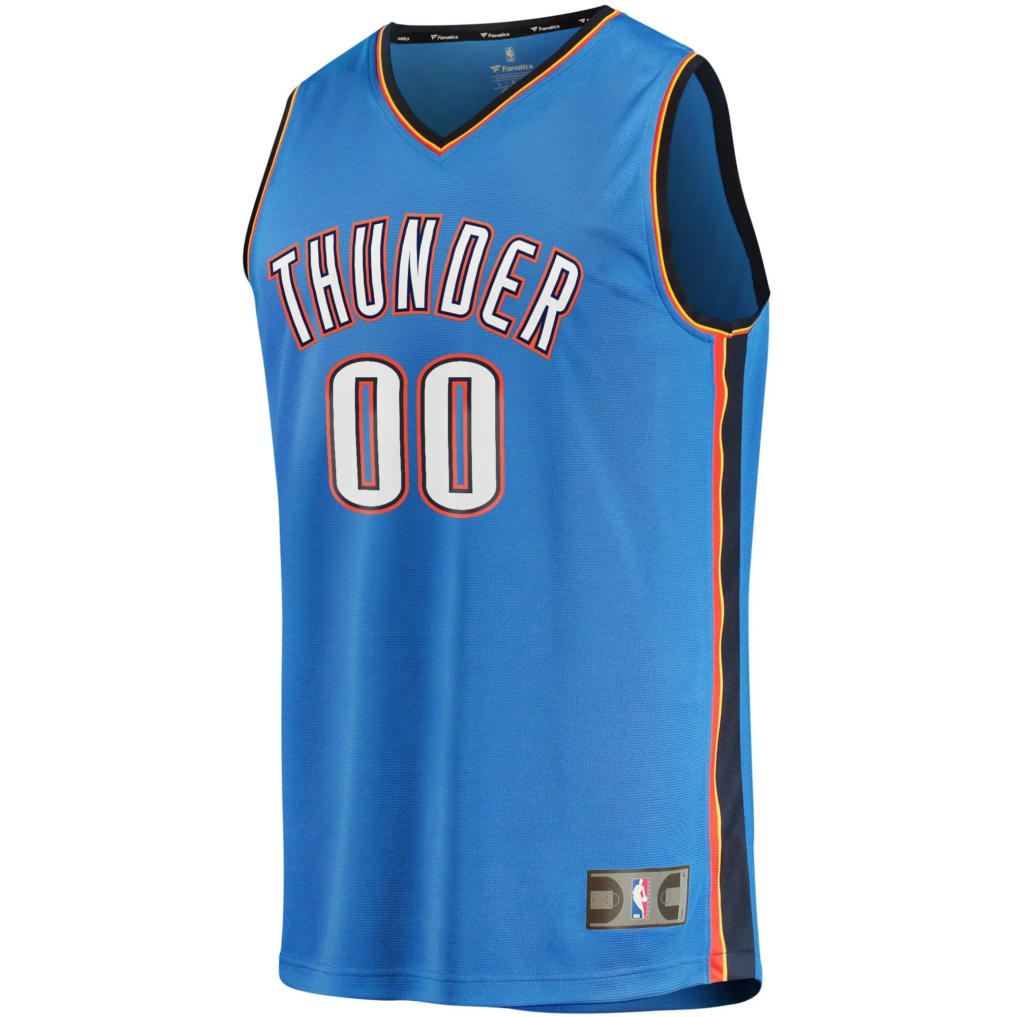 Oklahoma City Thunder Fanatics Branded Fast Break Custom Replica Jersey Blue - Icon Edition