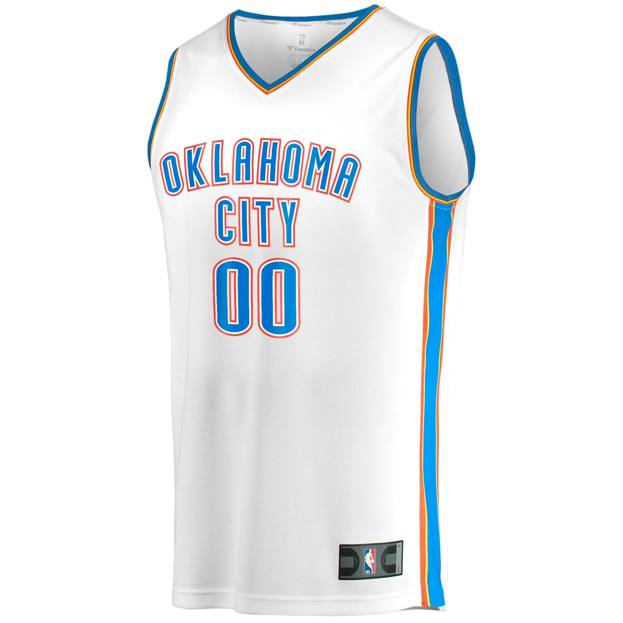 Oklahoma City Thunder Fanatics Branded Fast Break Custom Replica Jersey - White - Association Edition