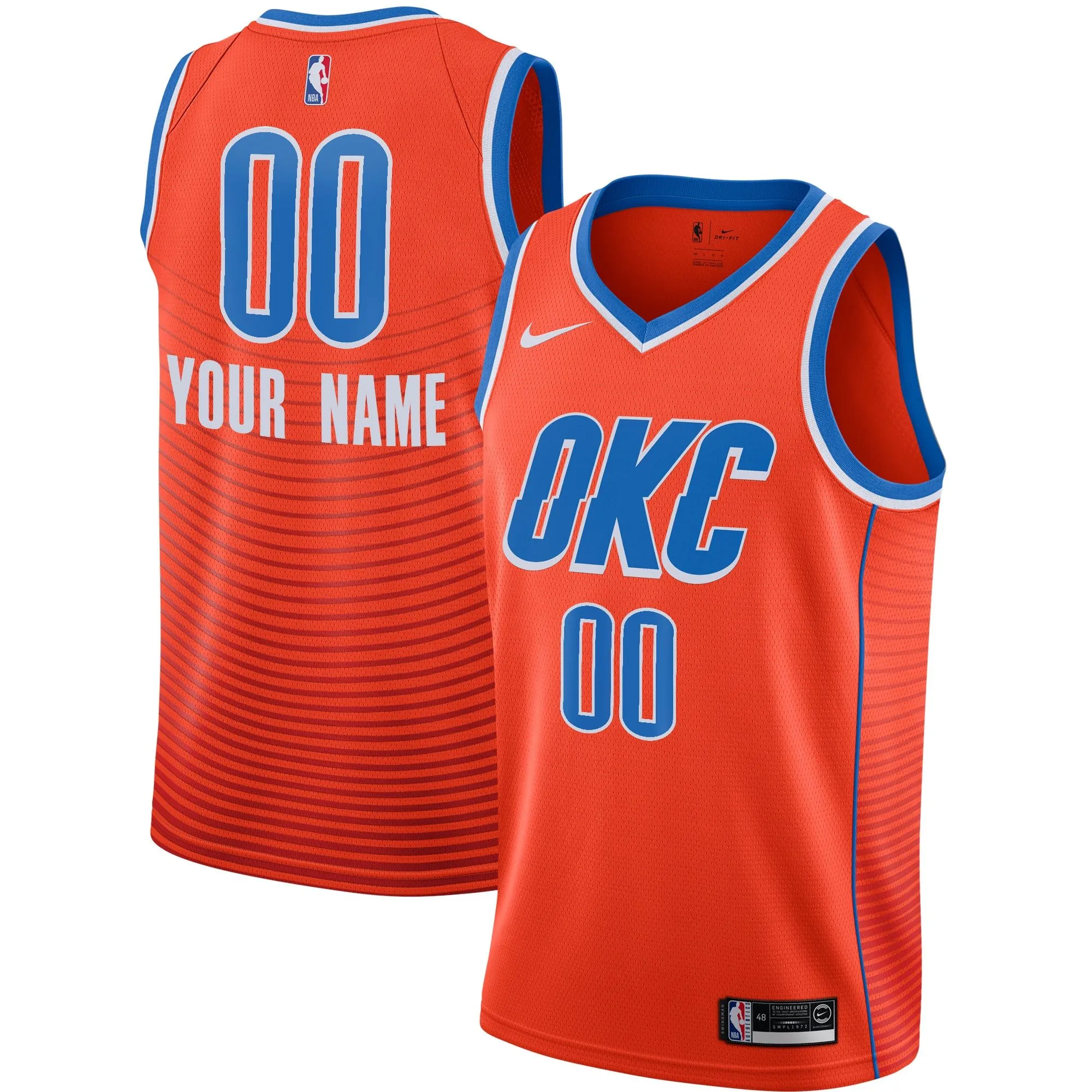 Oklahoma City Thunder Jordan Brand Swingman Custom Jersey - Statement Edition - Orange