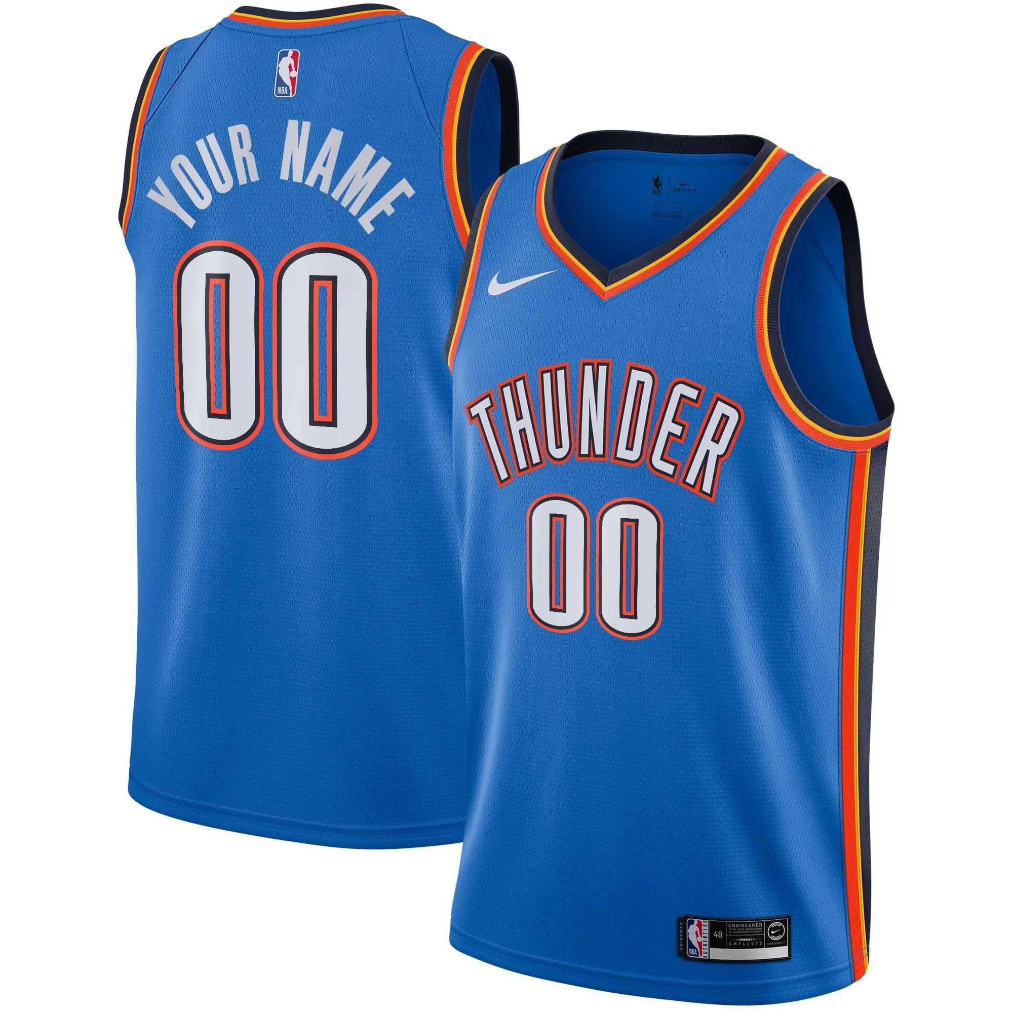 Oklahoma City Thunder  Custom Swingman Jersey - Icon Edition - Blue