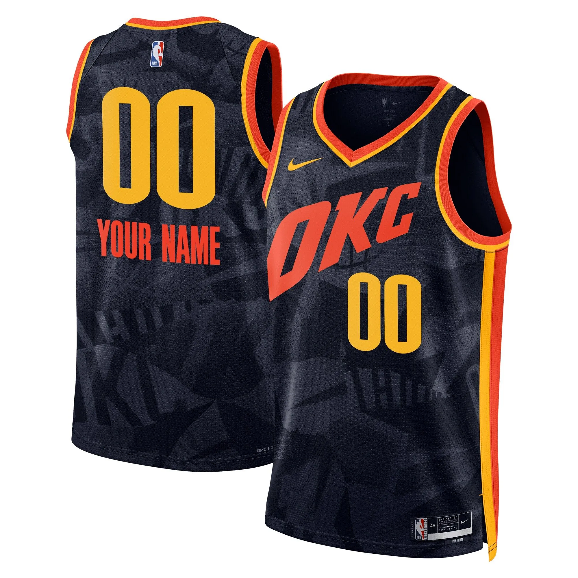 Oklahoma City Thunder  Unisex 2023/24 Custom Swingman Jersey - Navy - City Edition