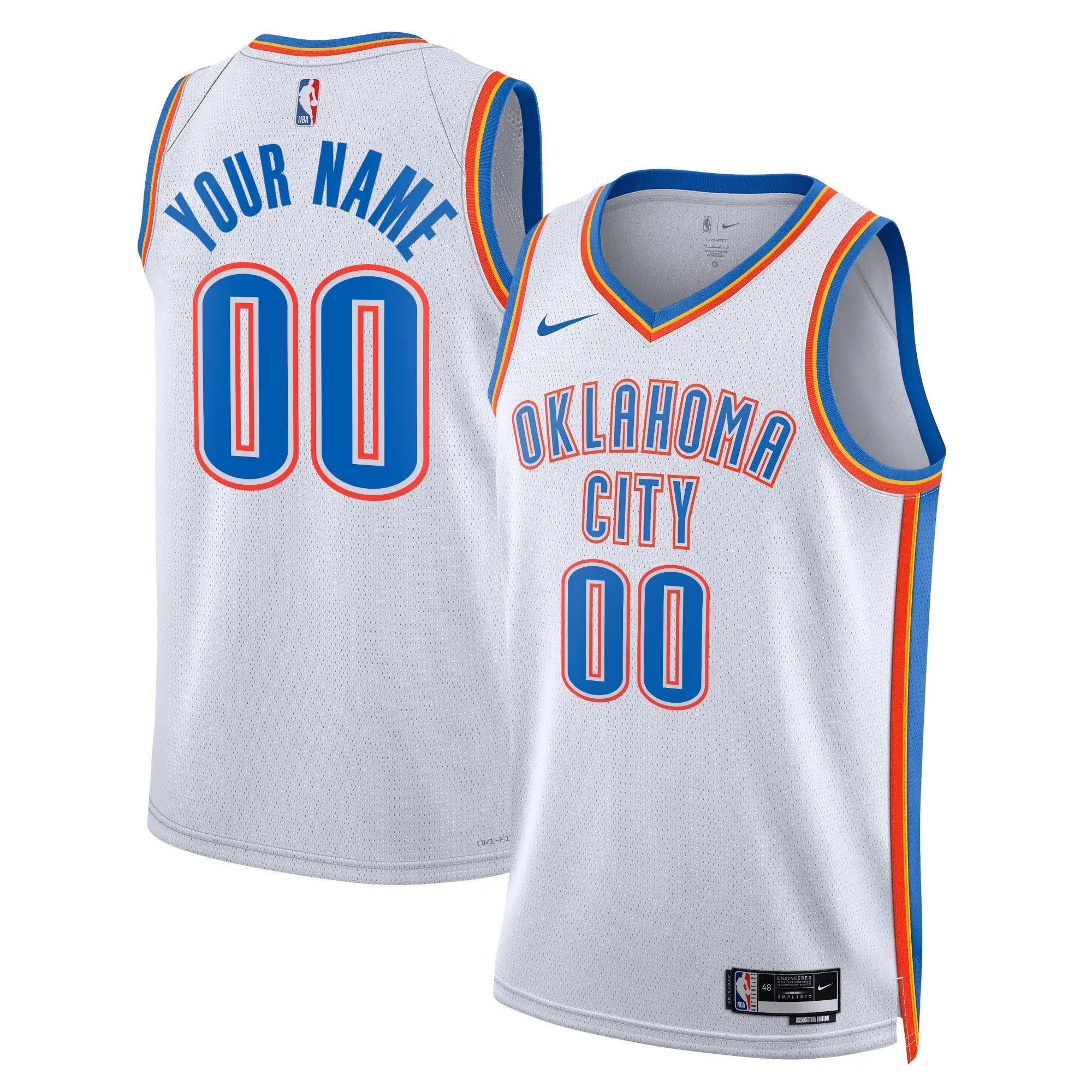 Oklahoma City Thunder  Unisex Swingman Custom Jersey White - Association Edition