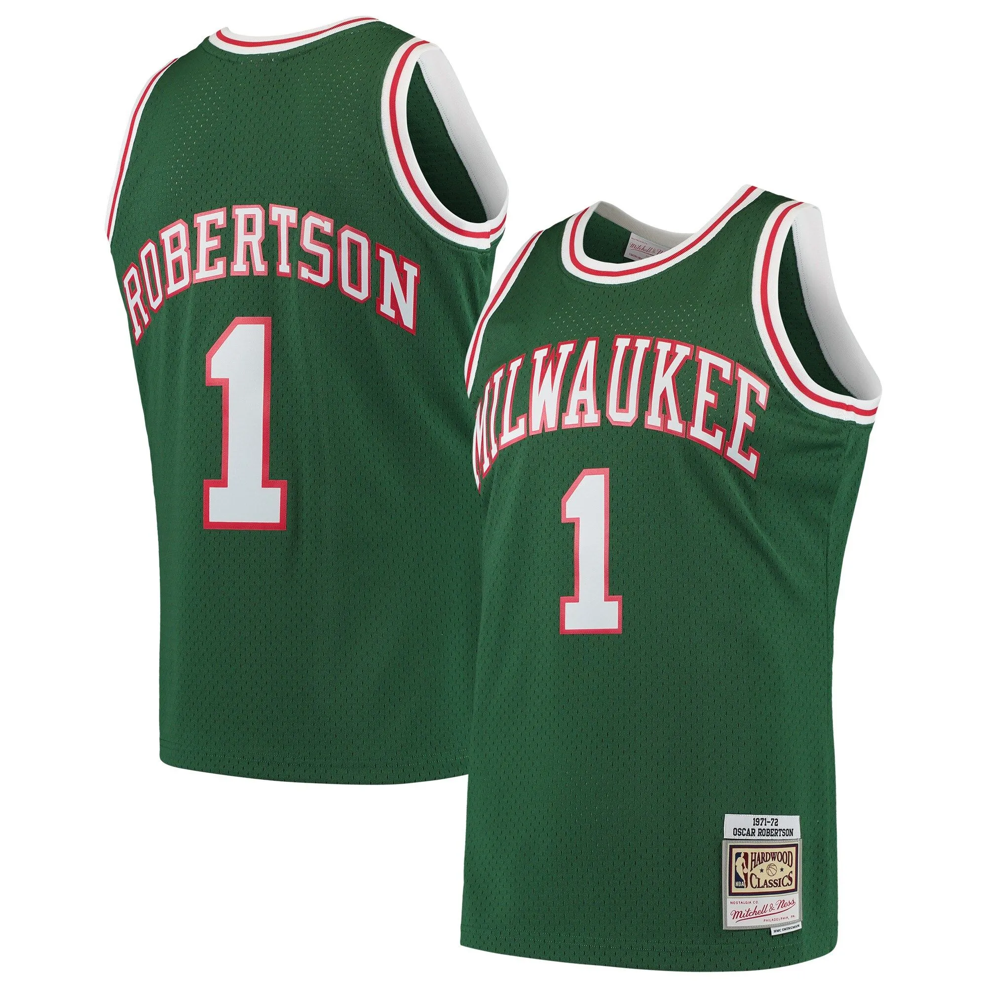 Oscar Robertson Milwaukee Bucks Mitchell & Ness 1971/72 Hardwood Classics Swingman Jersey - Green