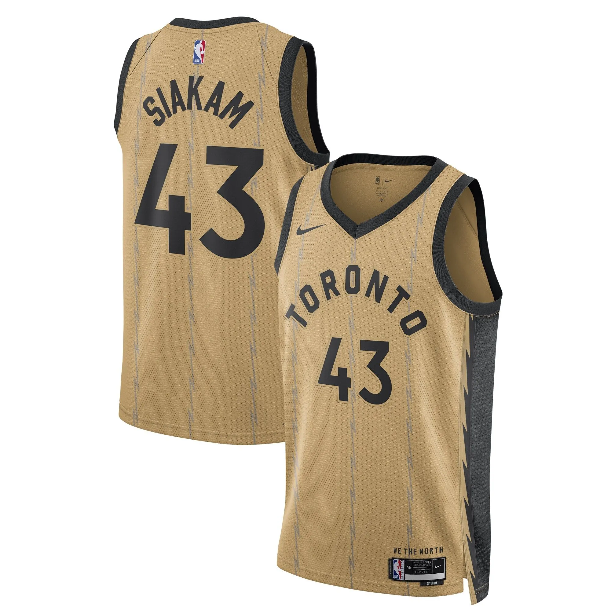 Pascal Siakam Toronto Raptors  Unisex 2023/24 Swingman Jersey - Gold - City Edition