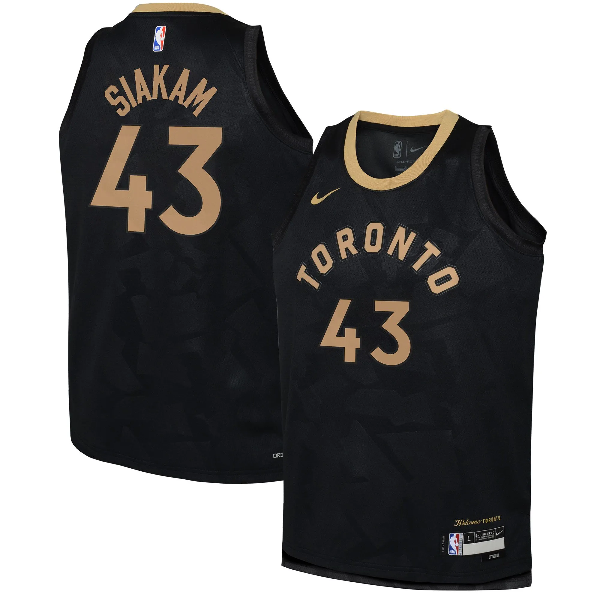 Pascal Siakam Toronto Raptors  Youth 2022/23 Swingman Jersey - City Edition - Black