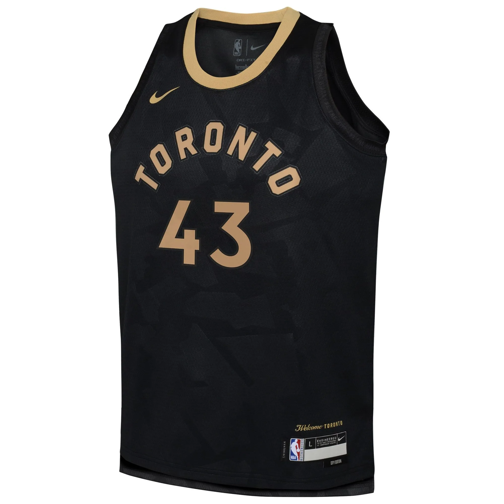 Pascal Siakam Toronto Raptors  Youth 2022/23 Swingman Jersey - City Edition - Black