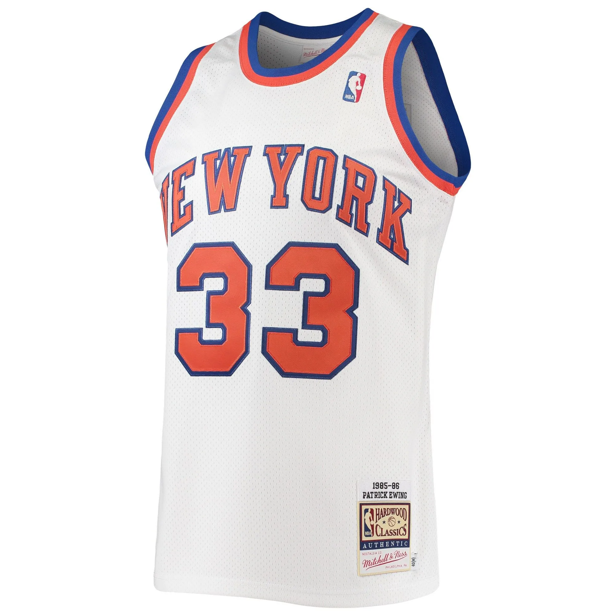 Patrick Ewing New York Knicks Mitchell & Ness 1985/86 Hardwood Classics  Jersey - White