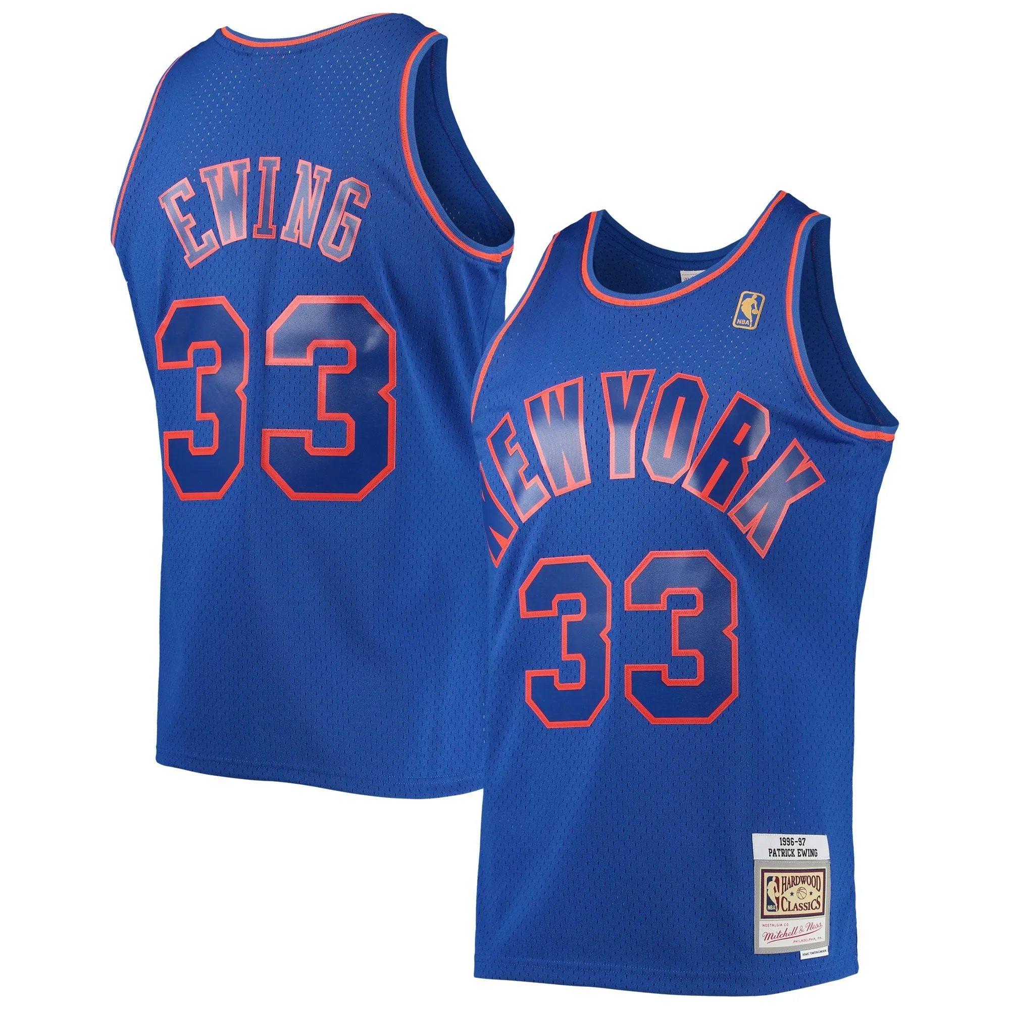 Patrick Ewing New York Knicks Mitchell & Ness 1996/97 Hardwood Classics Swingman Jersey - Blue