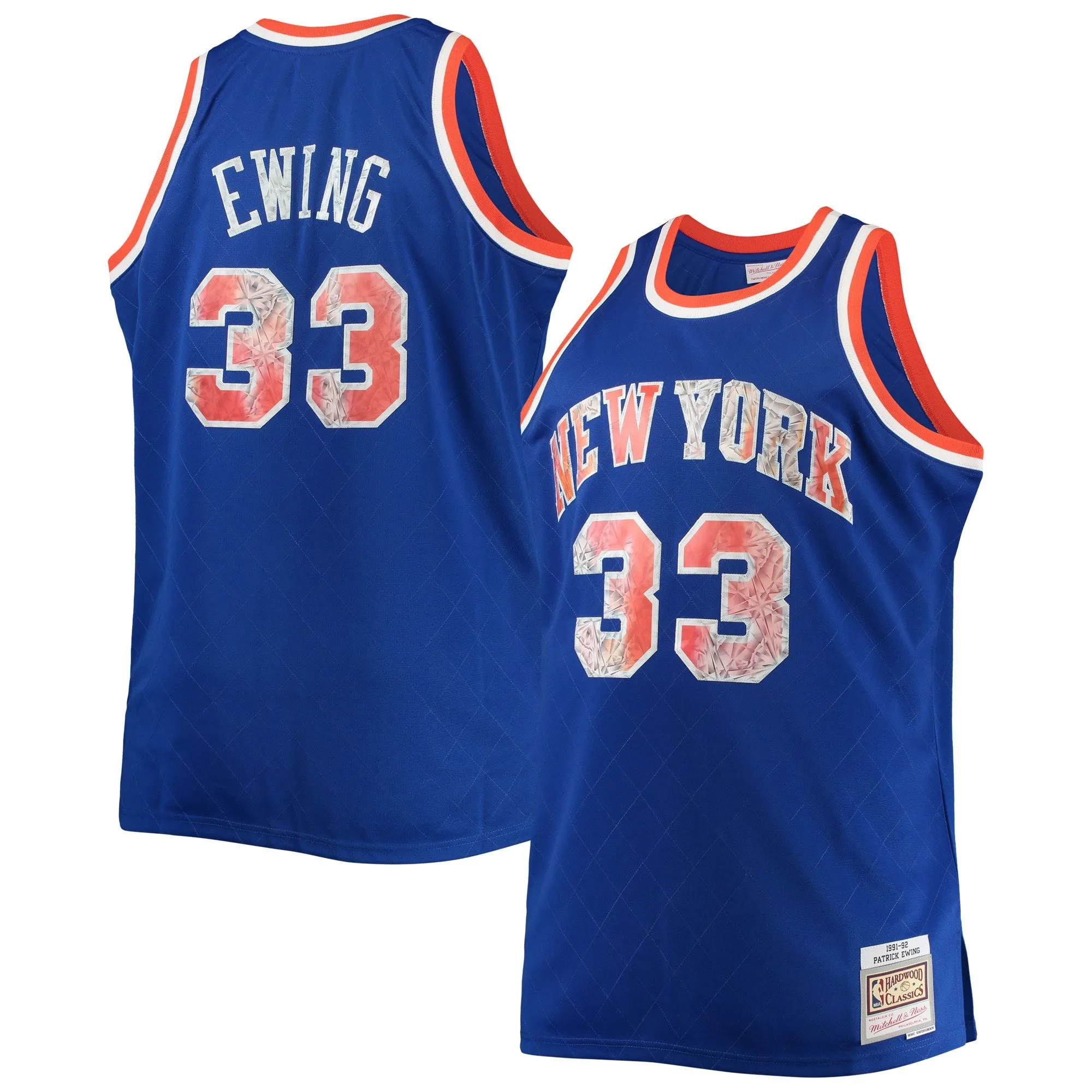 Patrick Ewing New York Knicks Mitchell & Ness Big & Tall 1991/92 NBA 75th Anniversary Diamond Swingman Jersey - Blue