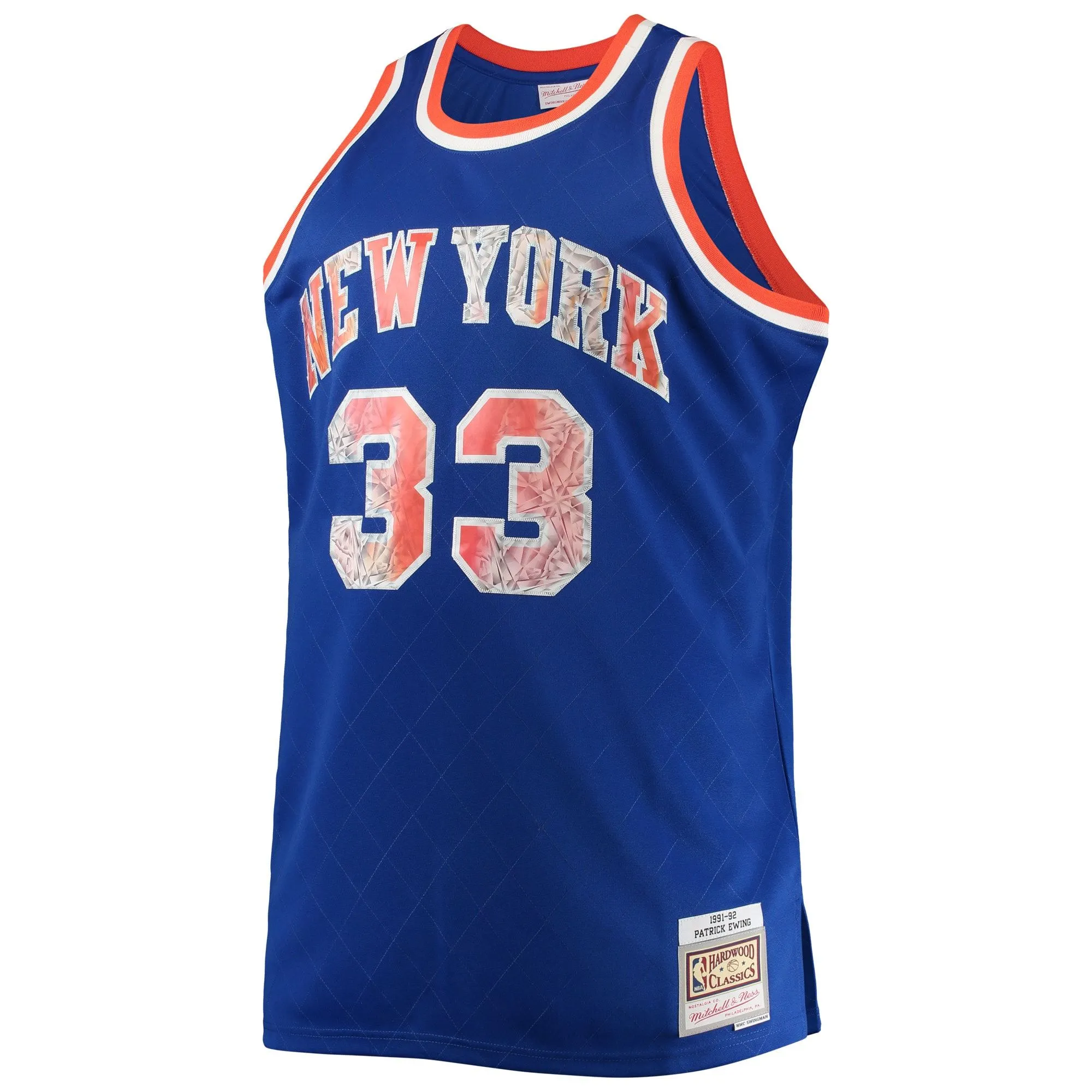 Patrick Ewing New York Knicks Mitchell & Ness Big & Tall 1991/92 NBA 75th Anniversary Diamond Swingman Jersey - Blue