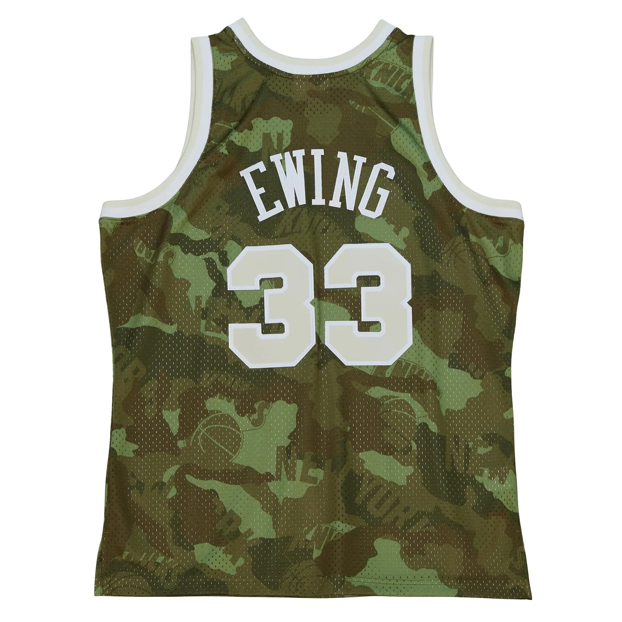 Patrick Ewing New York Knicks Mitchell & Ness Hardwood Classics 1991/92 Ghost Green Swingman Jersey - Camo