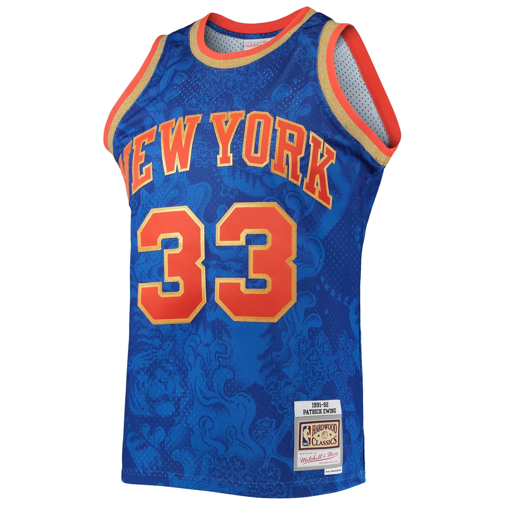 Patrick Ewing New York Knicks Mitchell & Ness Hardwood Classics 1991/92 Lunar New Year Swingman Jersey - Blue