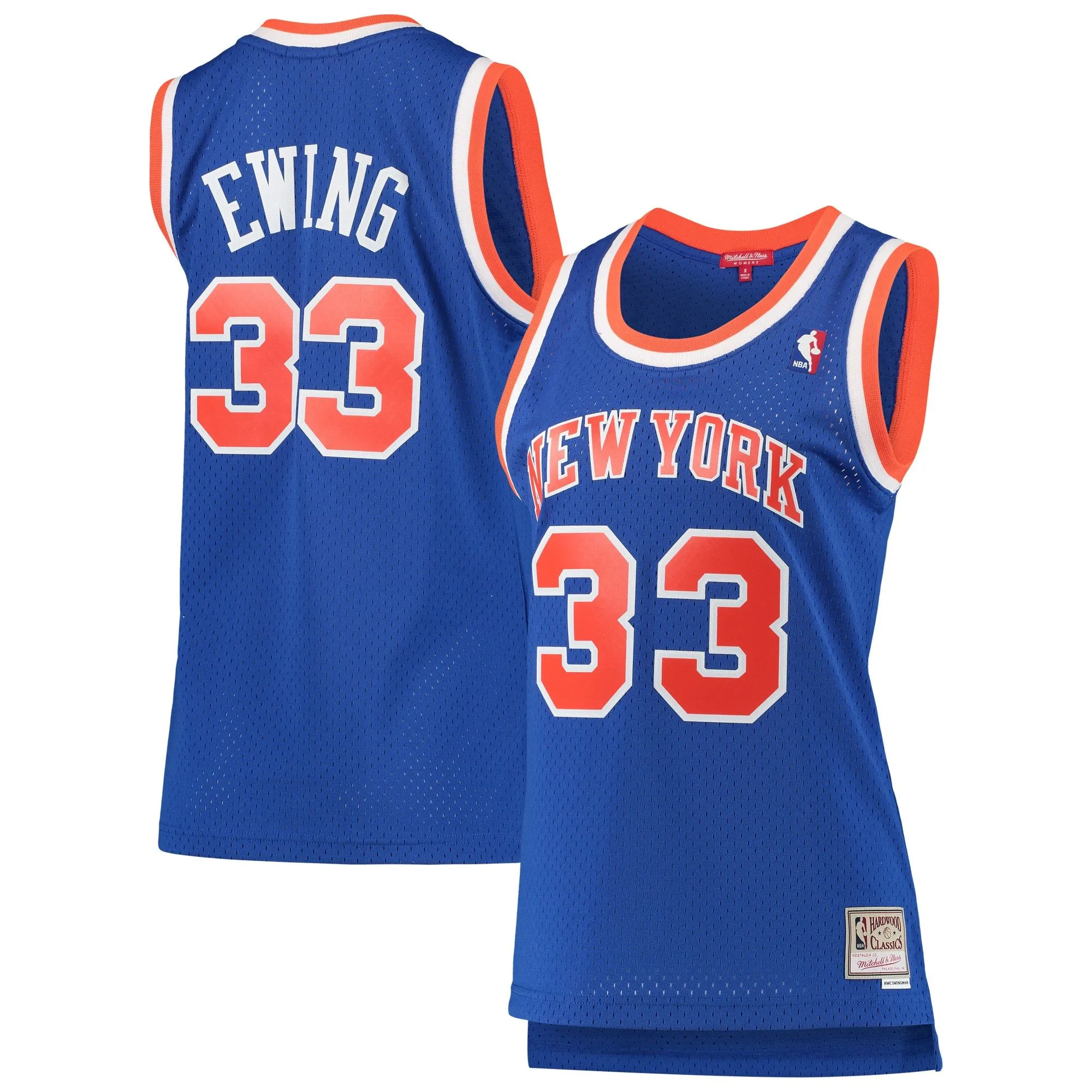 Patrick Ewing New York Knicks Mitchell & Ness Women's 1991/92 Hardwood Classics Swingman Jersey - Blue