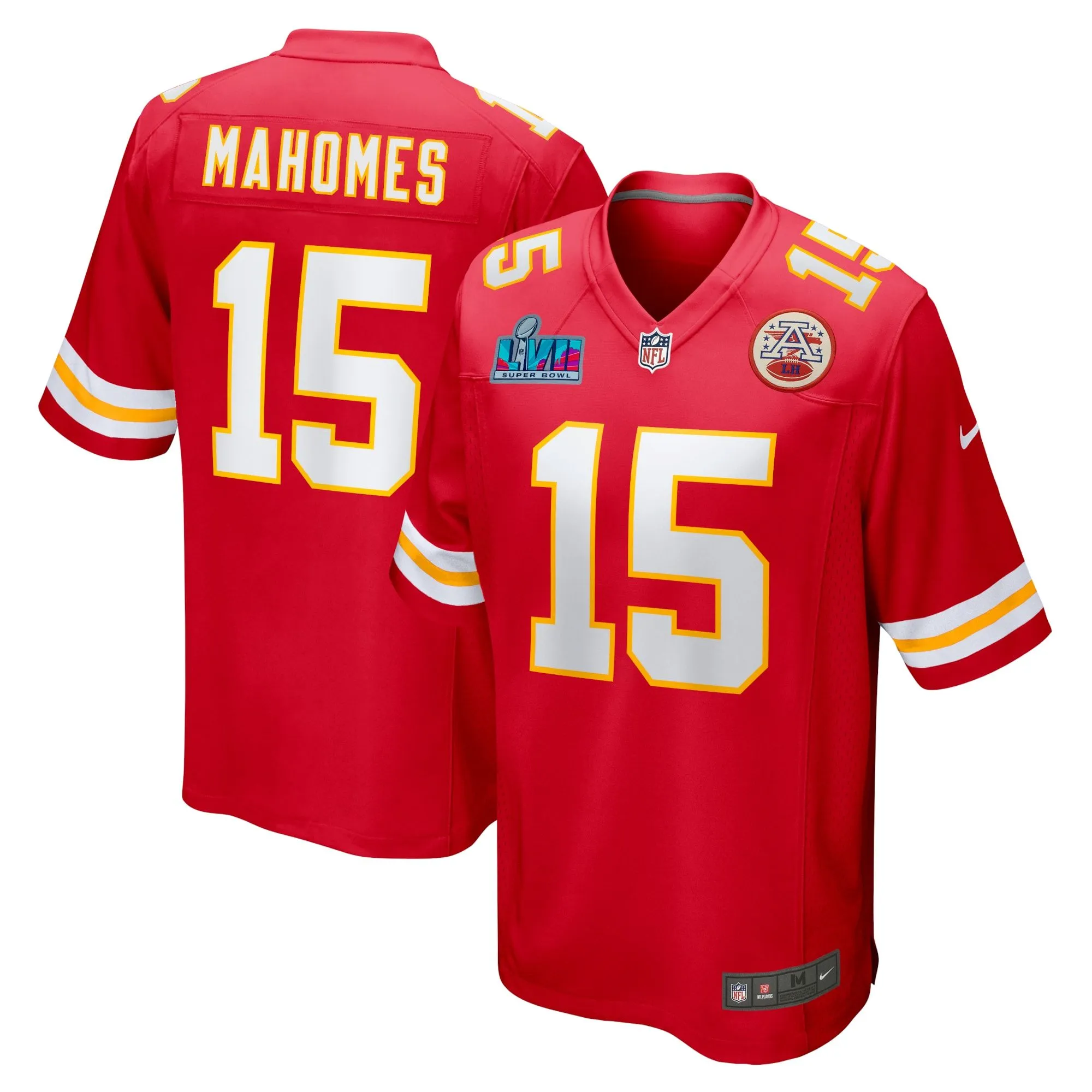 Patrick Mahomes Kansas City Chiefs  Super Bowl LVII (2022 Season) Patch Game Jersey - Red