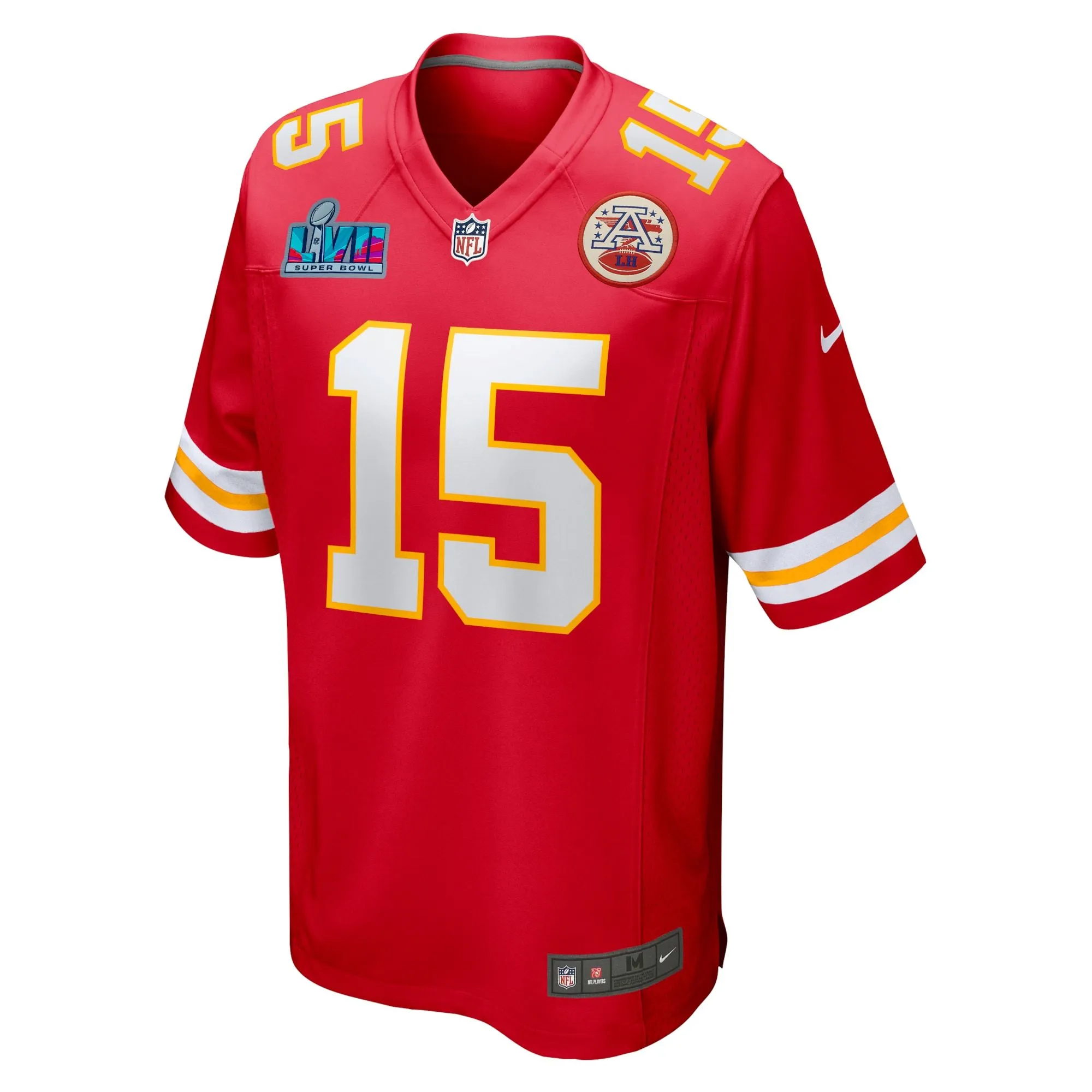 Patrick Mahomes Kansas City Chiefs  Super Bowl LVII (2022 Season) Patch Game Jersey - Red