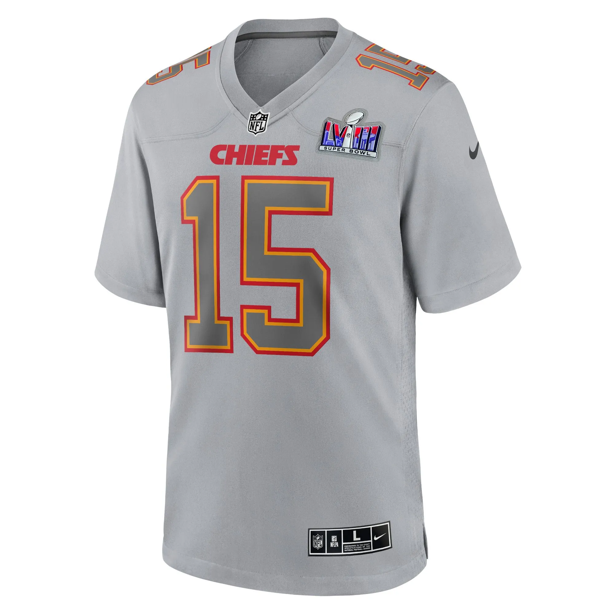 Patrick Mahomes Kansas City Chiefs  Super Bowl LVIII Atmosphere Fashion Game Jersey - Gray