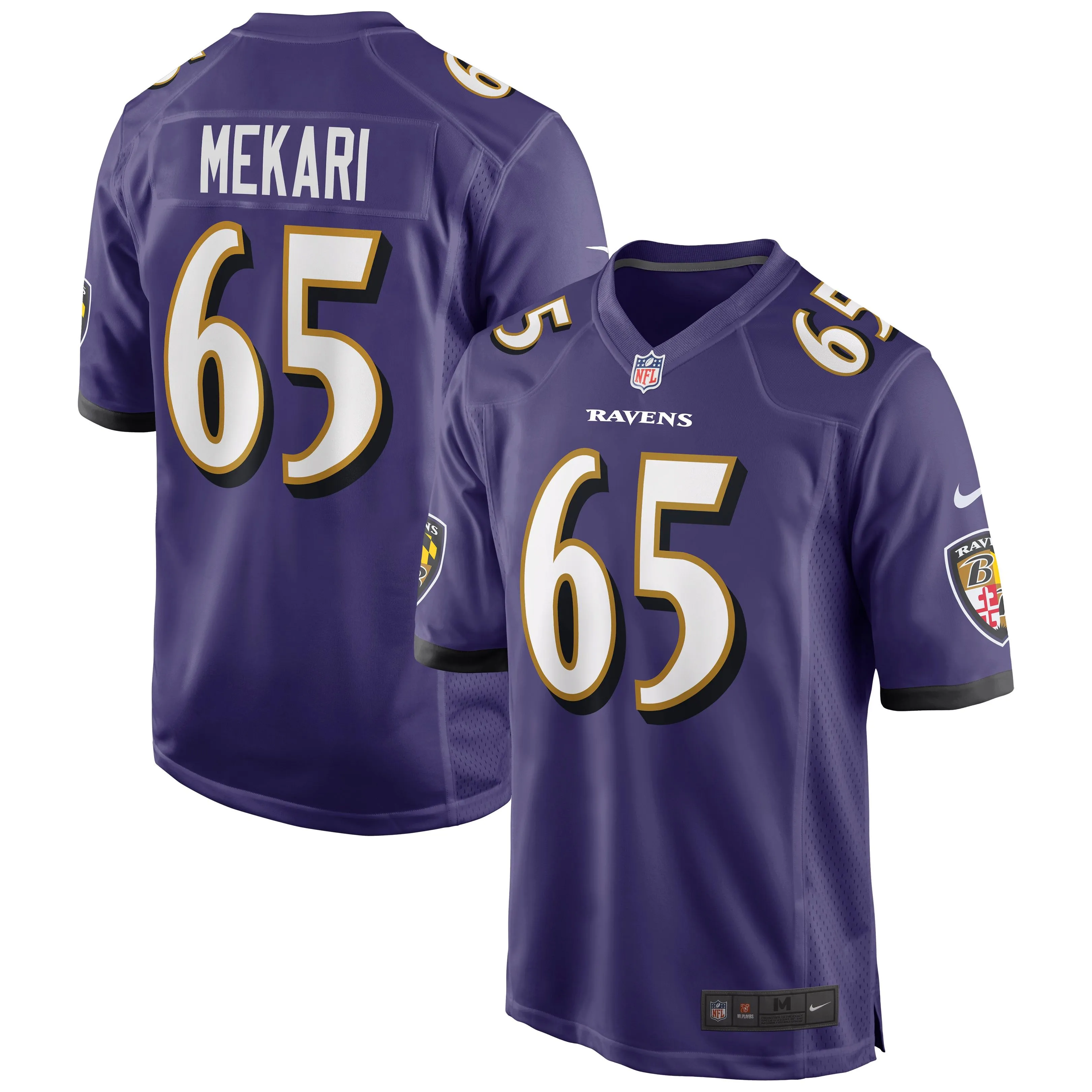 Patrick Mekari Baltimore Ravens  Game Player Jersey - Purple