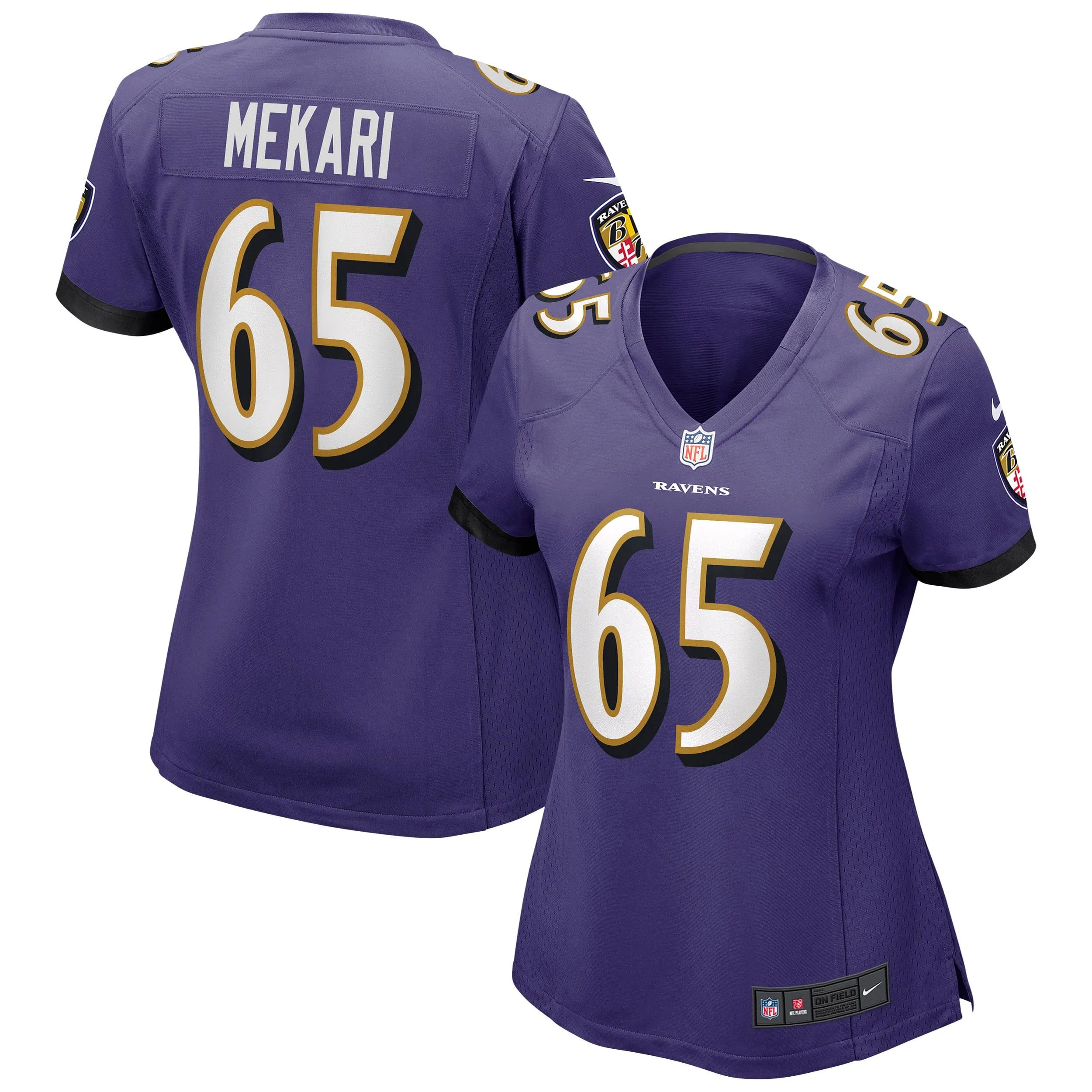 Patrick Mekari Baltimore Ravens  Women's Game Jersey - Purple