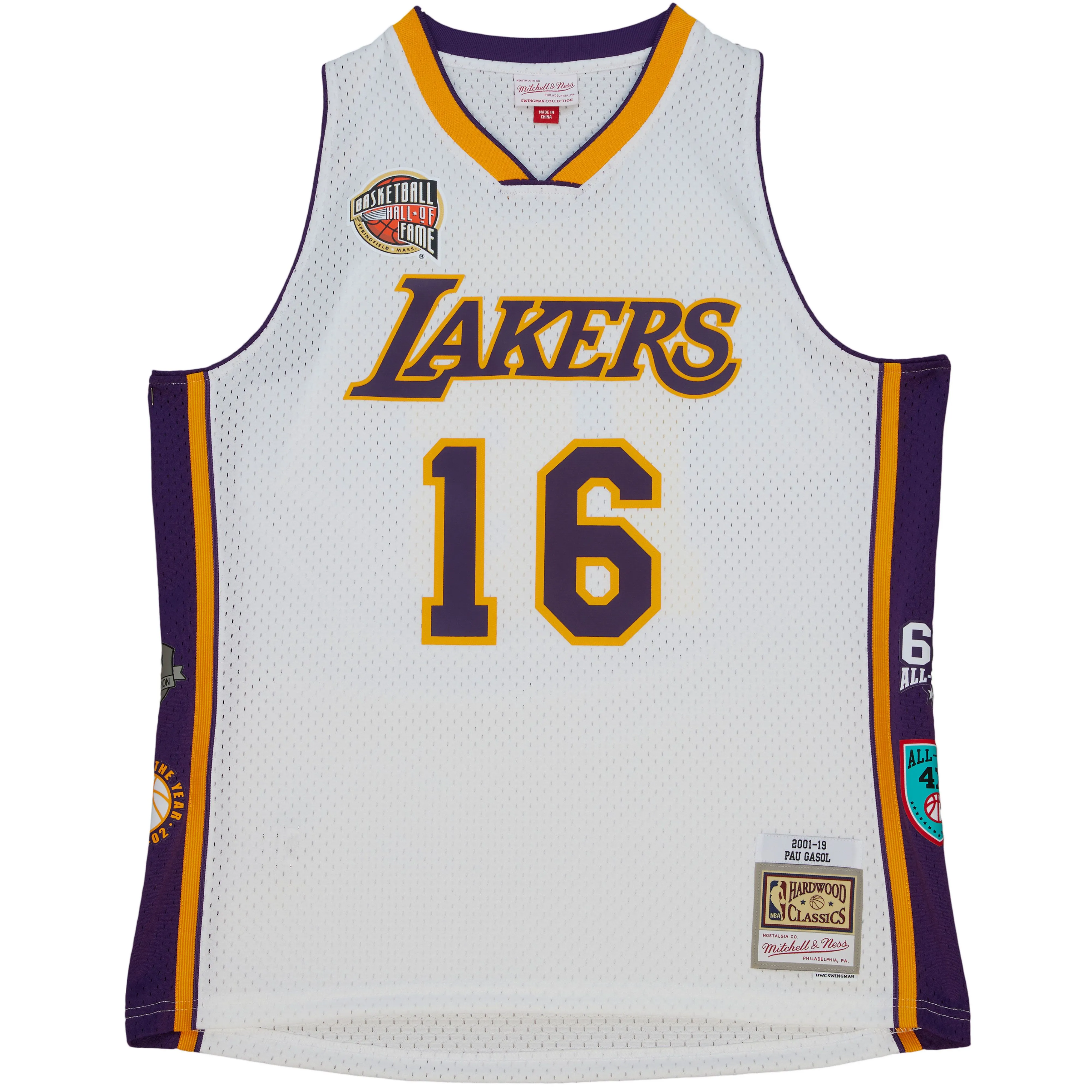 Pau Gasol Los Angeles Lakers Mitchell & Ness Unisex Hall Of Fame Class Of 2023 Throwback Swingman Jersey - White