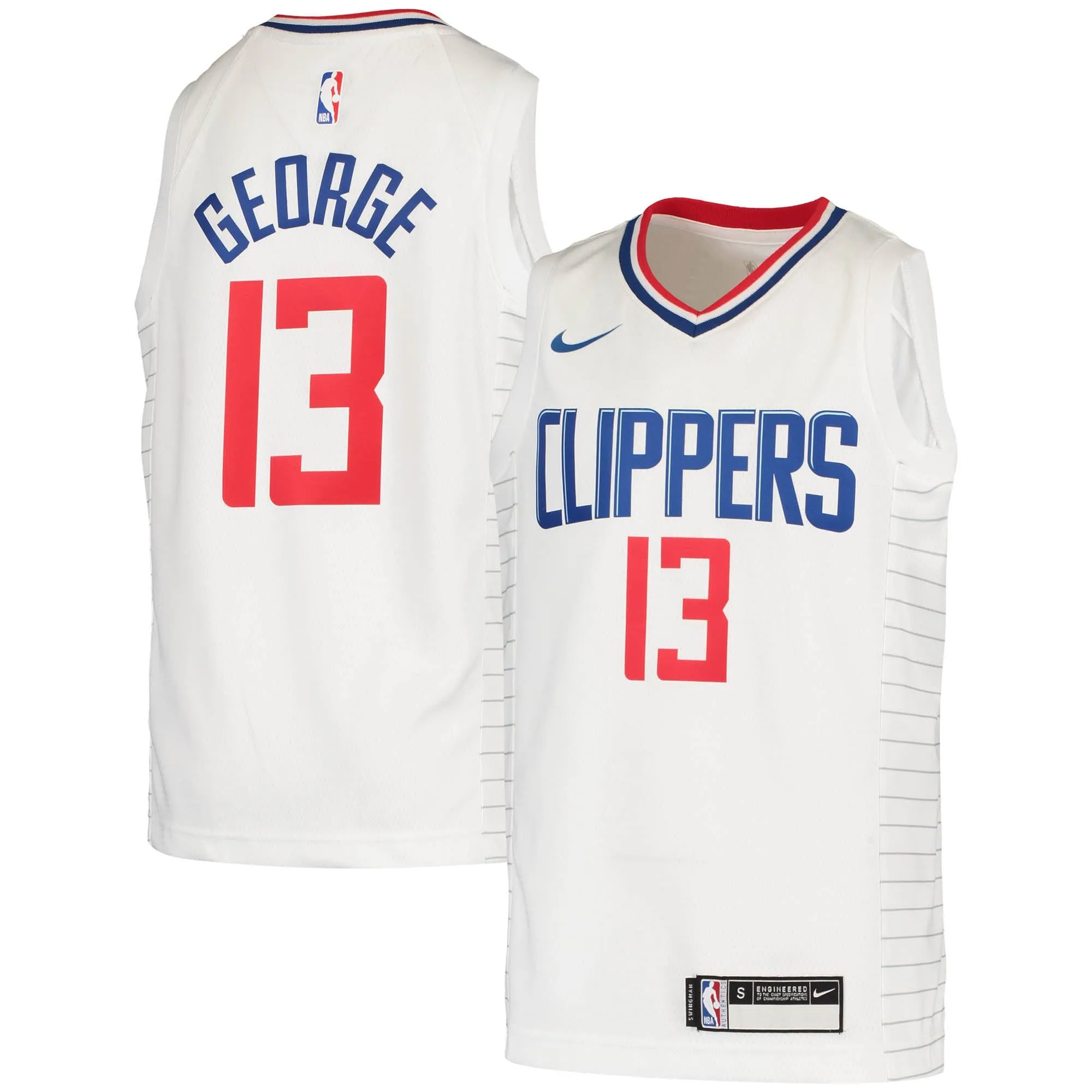 Paul George LA Clippers  Youth 2020/21 Swingman Jersey - Association Edition - White