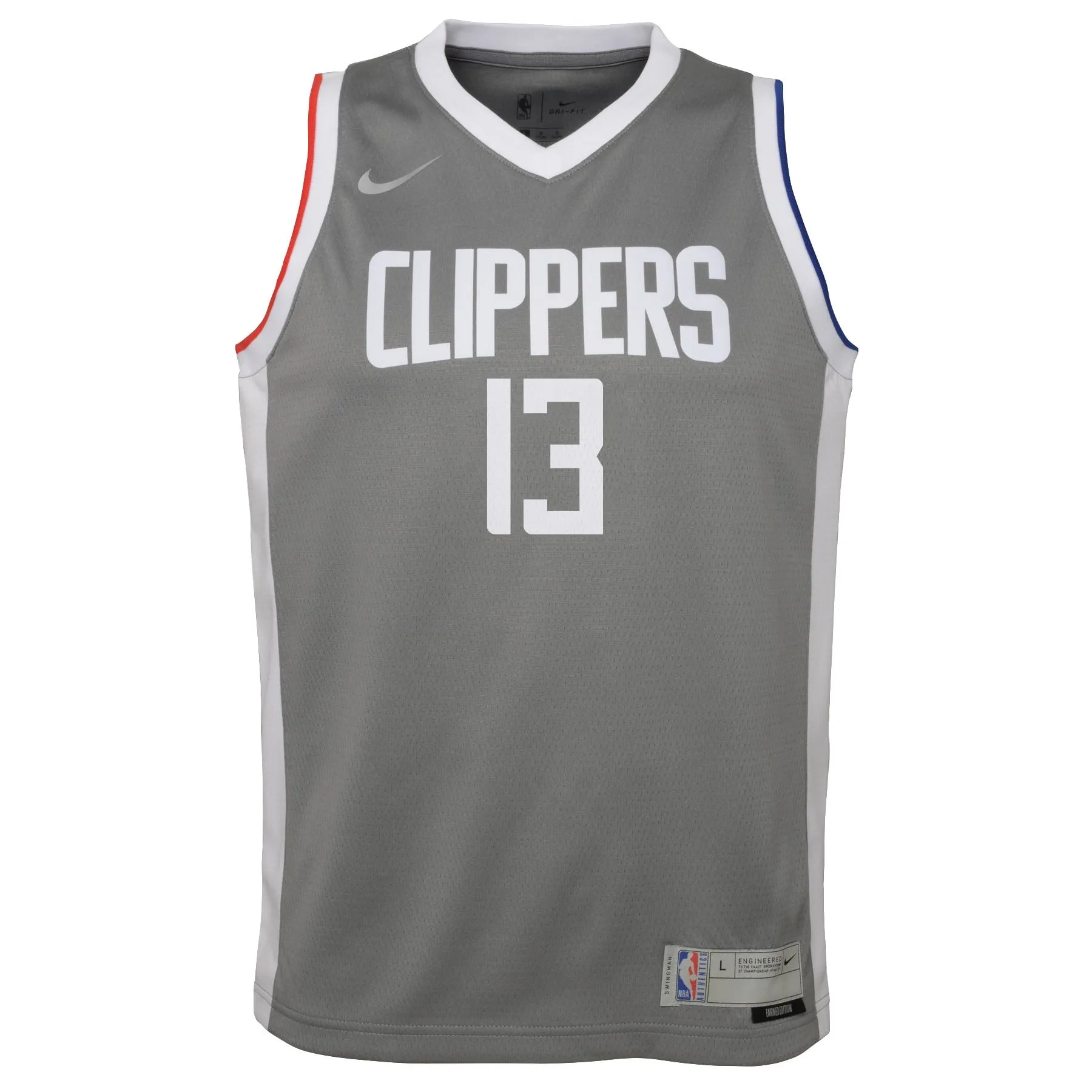 Paul George LA Clippers  Youth 2020/21 Swingman Player Jersey Gray - Earned Edition