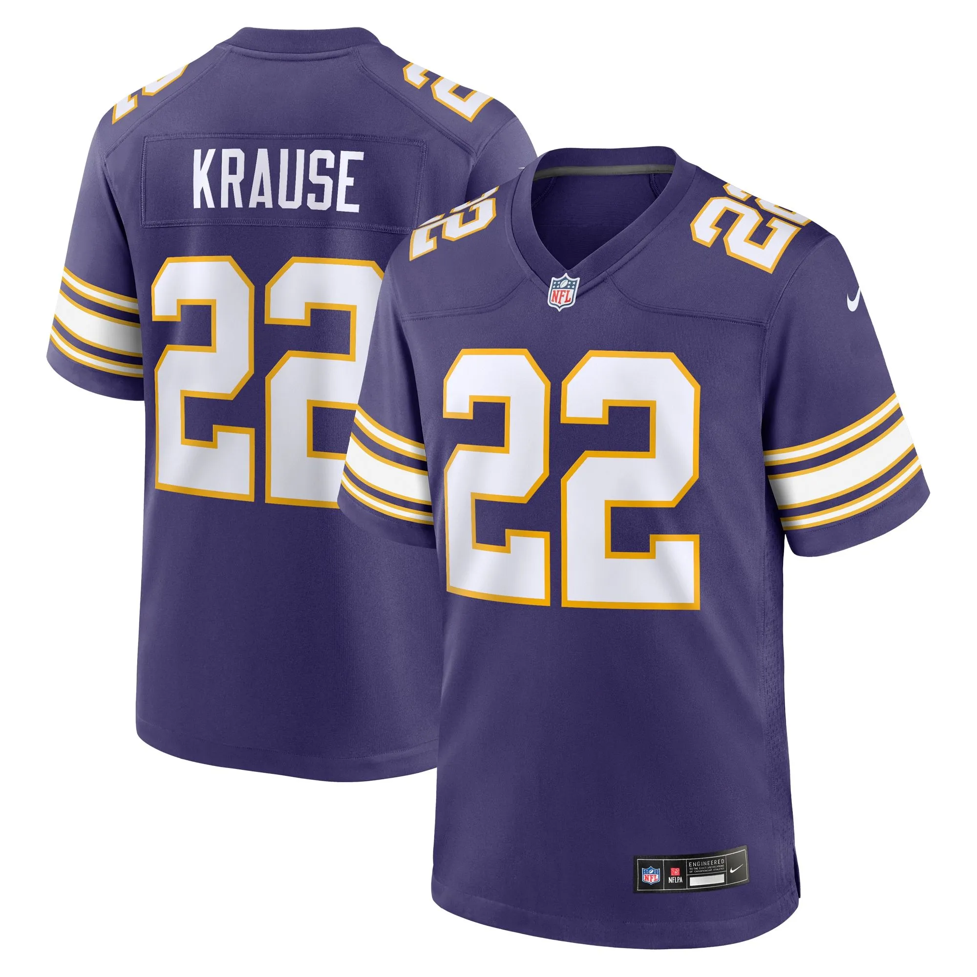 Paul Krause Minnesota Vikings  Classic Retired Player Jersey - Purple