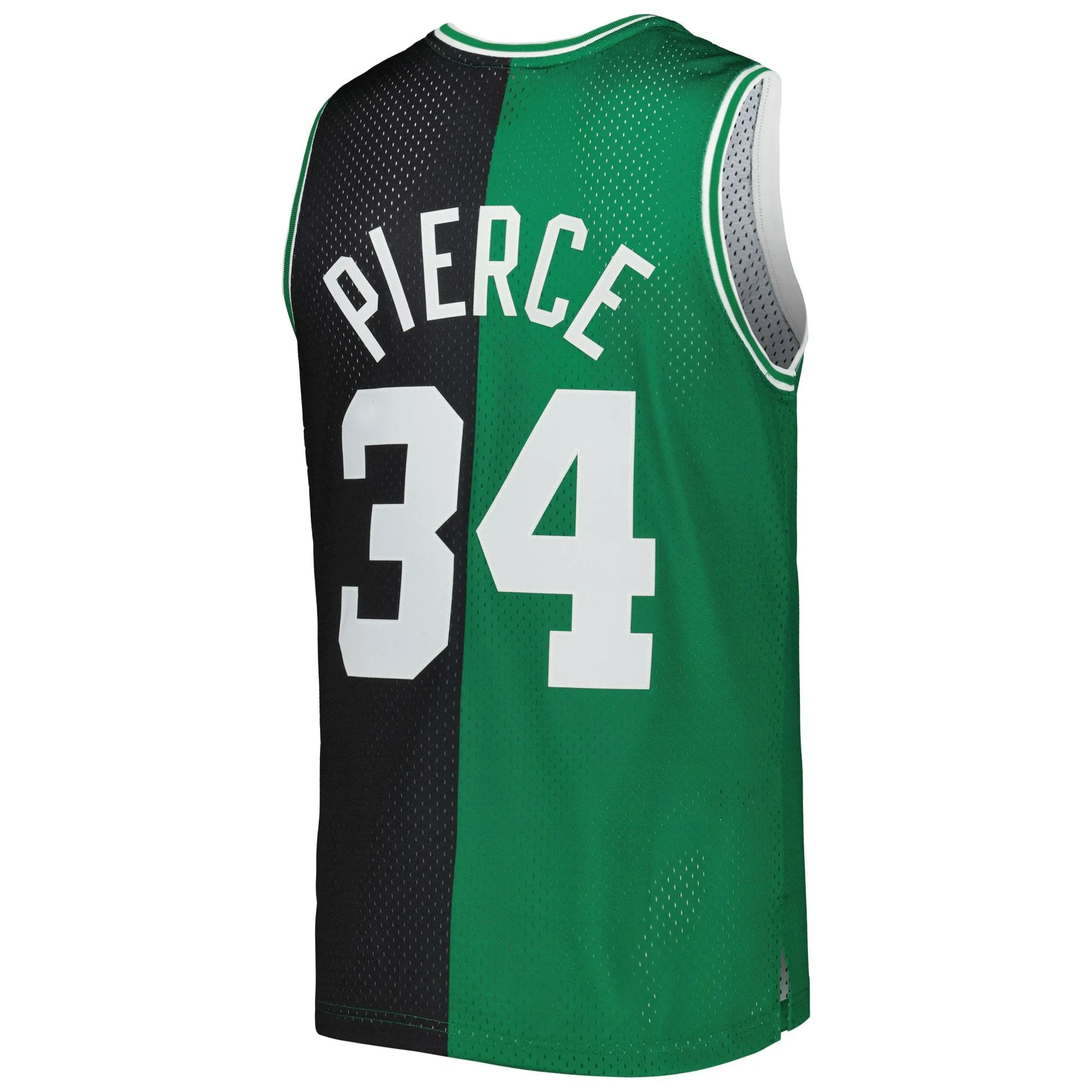 Paul Pierce Boston Celtics Mitchell & Ness Hardwood Classics 2007/08 Split Swingman Jersey - Black/Kelly Green