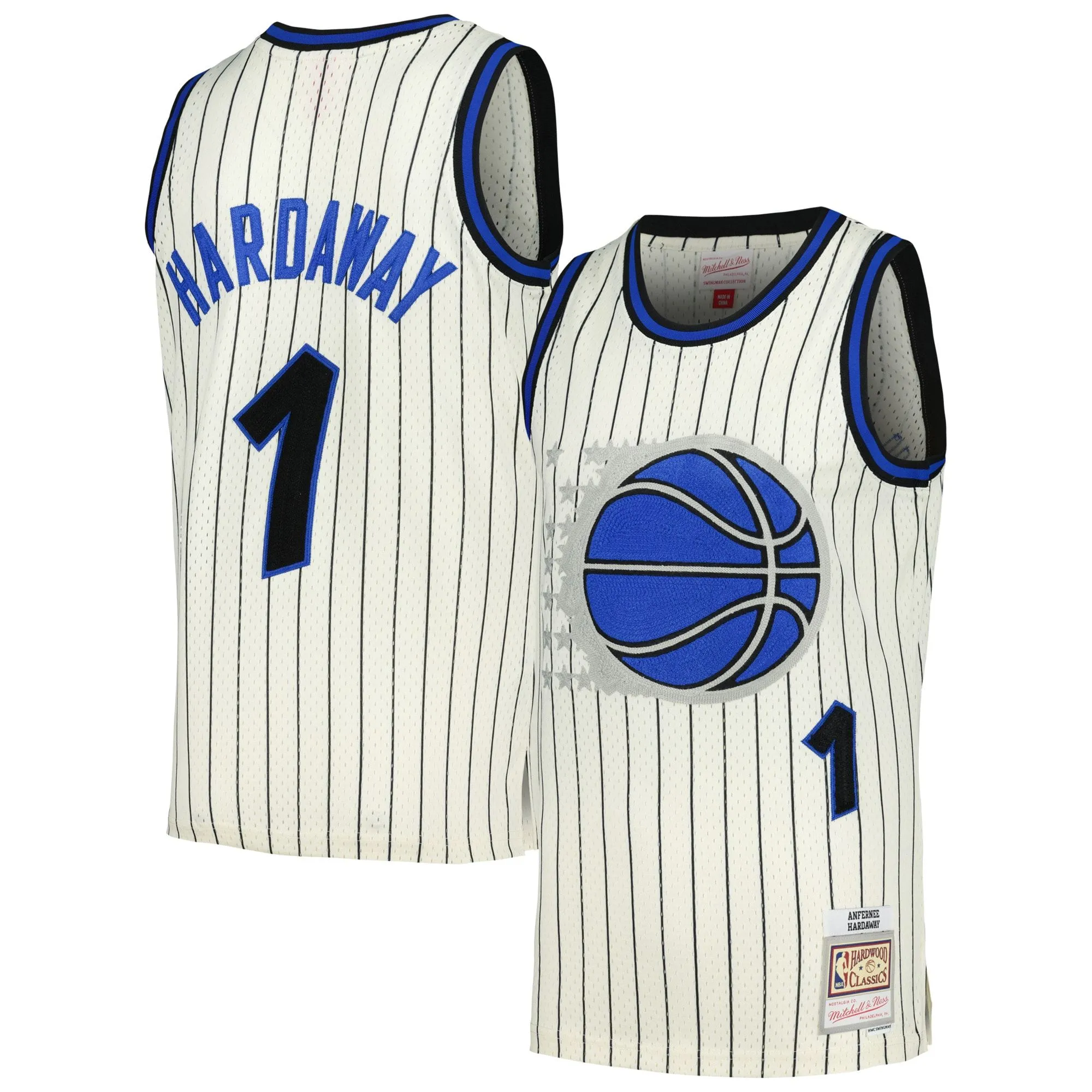 Penny Hardaway Orlando Magic Mitchell & Ness Chainstitch Swingman Jersey - Cream