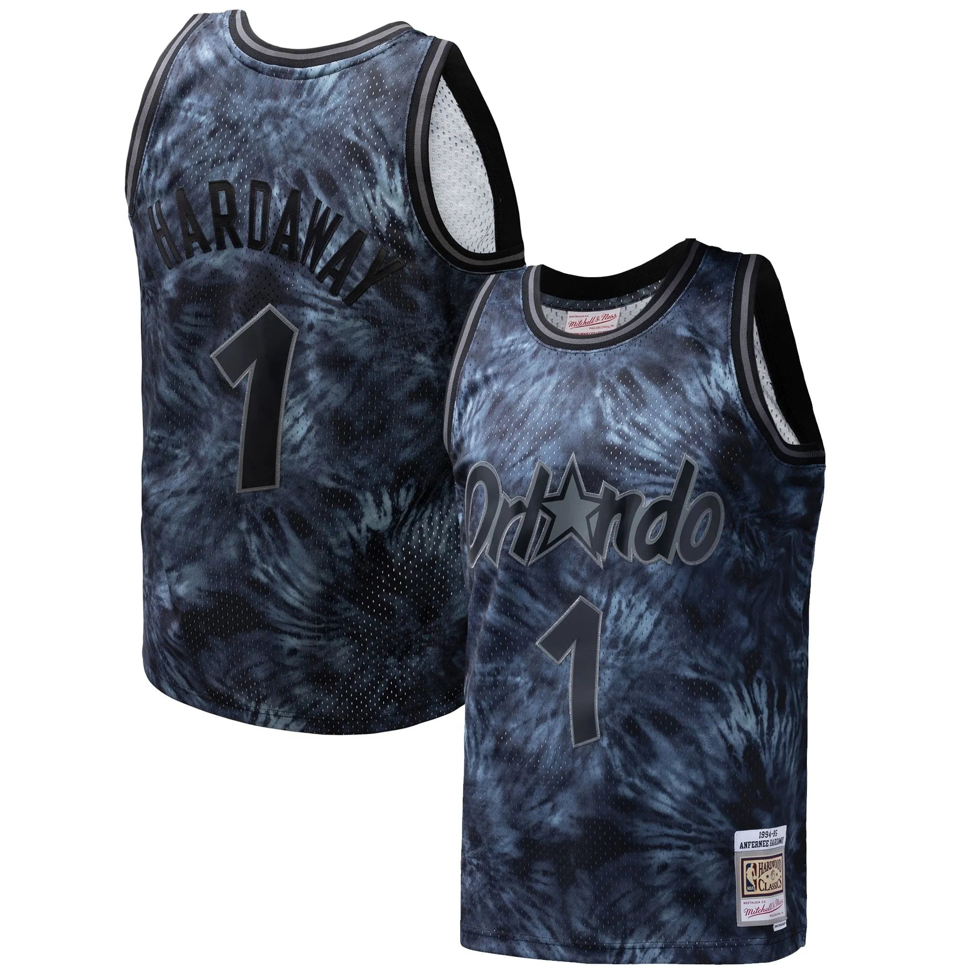 Penny Hardaway Orlando Magic Mitchell & Ness Hardwood Classics 1984/85 Tie-Dye Swingman Jersey - Black