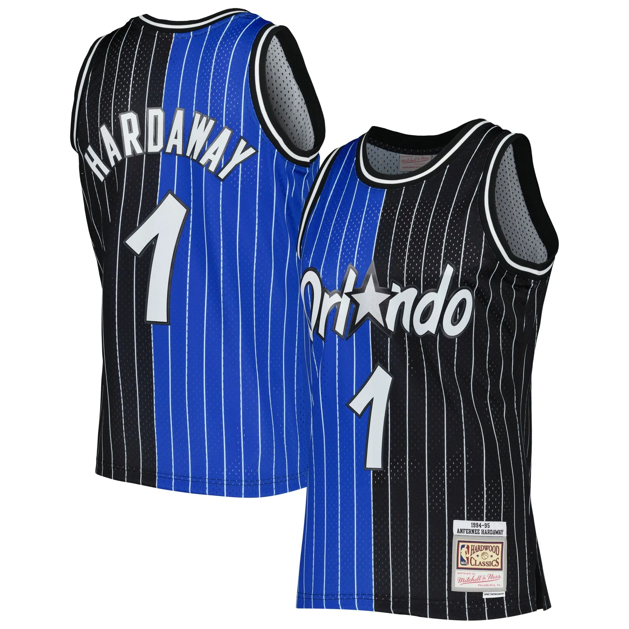 Penny Hardaway Orlando Magic Mitchell & Ness Hardwood Classics 1994/95 Split Swingman Jersey - Blue/Black