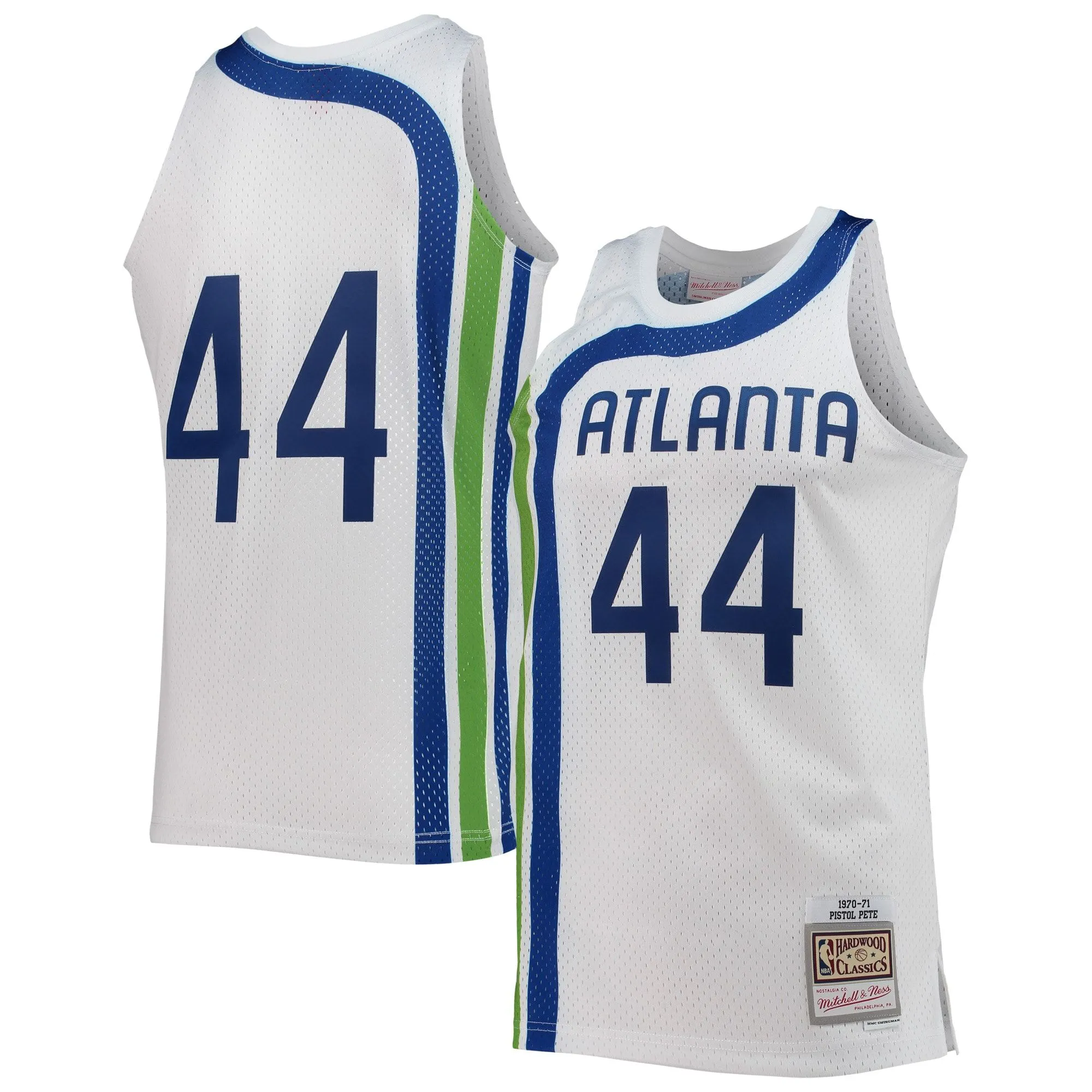 Pete Maravich Atlanta Hawks Mitchell & Ness 1970/71 Hardwood Classics Swingman Jersey - White