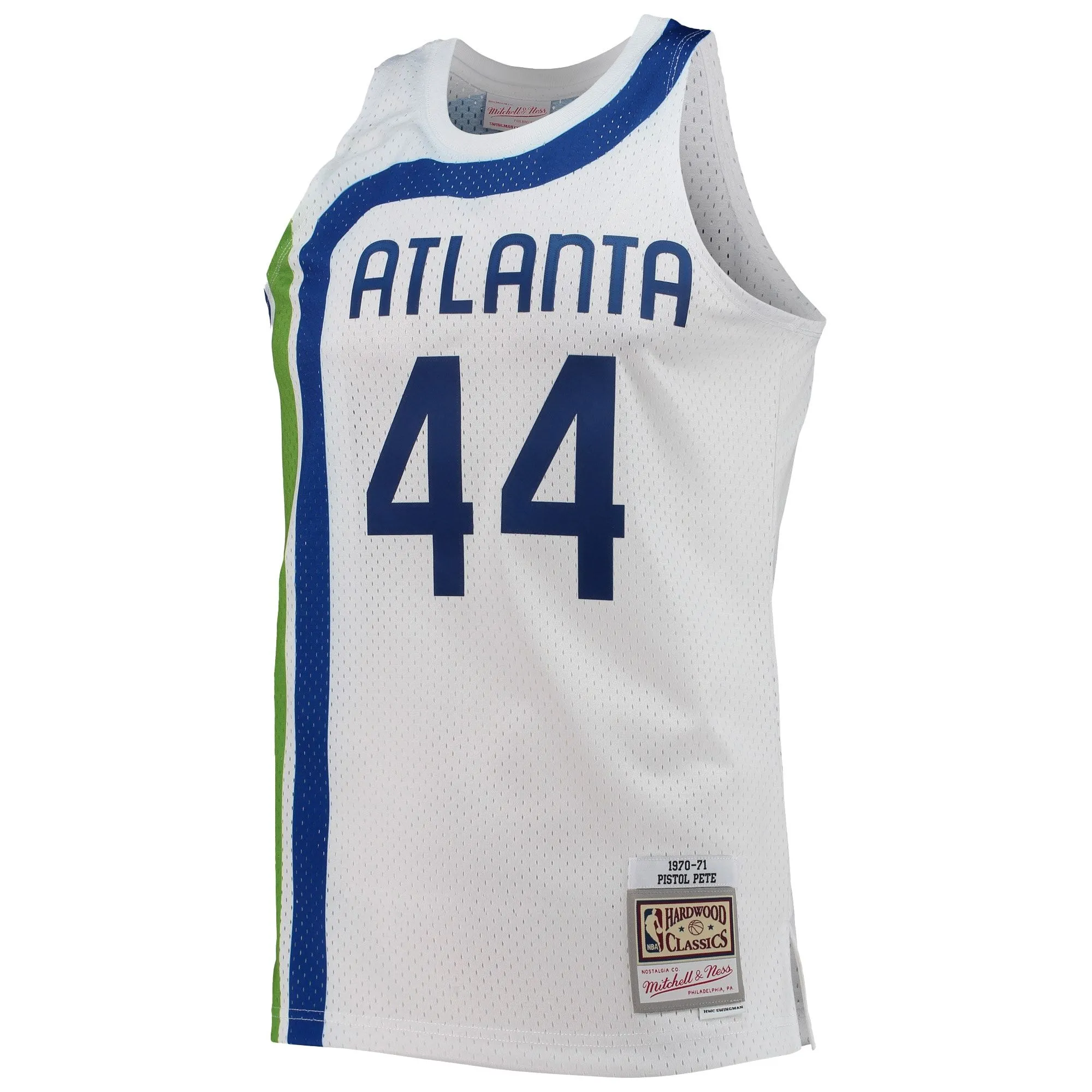 Pete Maravich Atlanta Hawks Mitchell & Ness 1970/71 Hardwood Classics Swingman Jersey - White