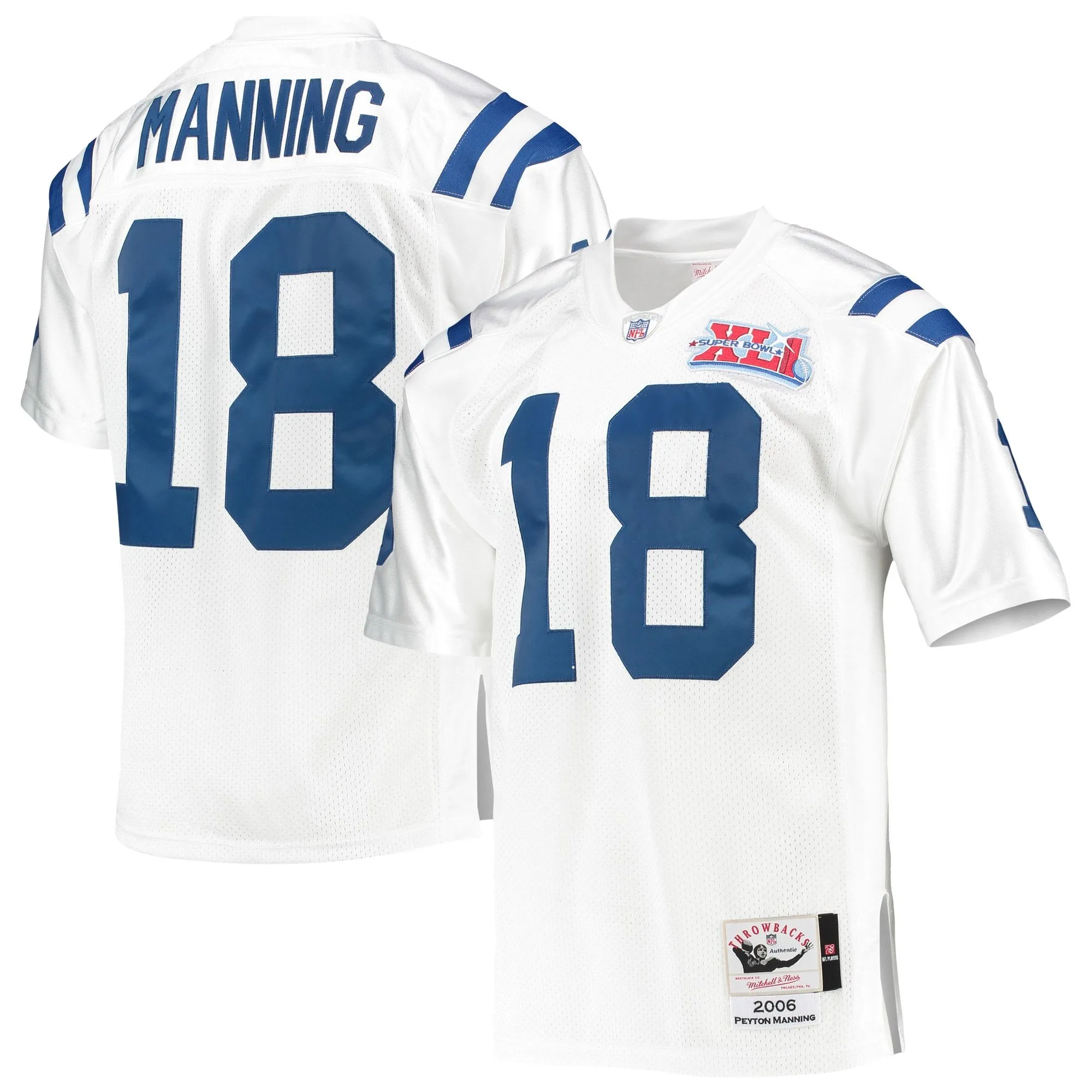 Peyton Manning Indianapolis Colts 2006 Mitchell & Ness  Throwback Retired Player Jersey - White