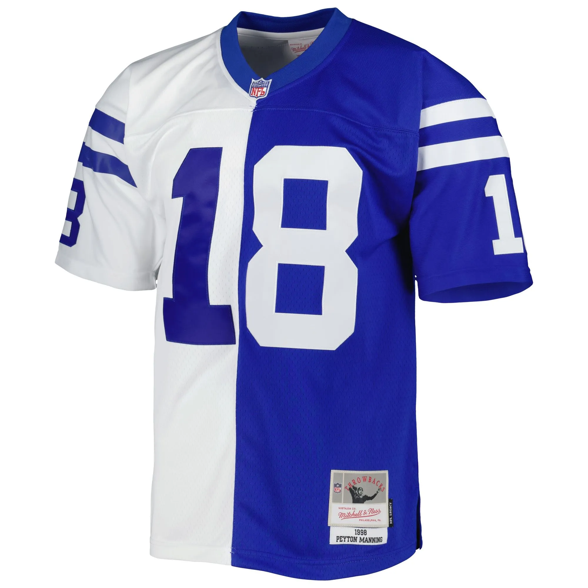 Peyton Manning Indianapolis Colts Mitchell & Ness 1998 Split Legacy Replica Jersey - Royal/White