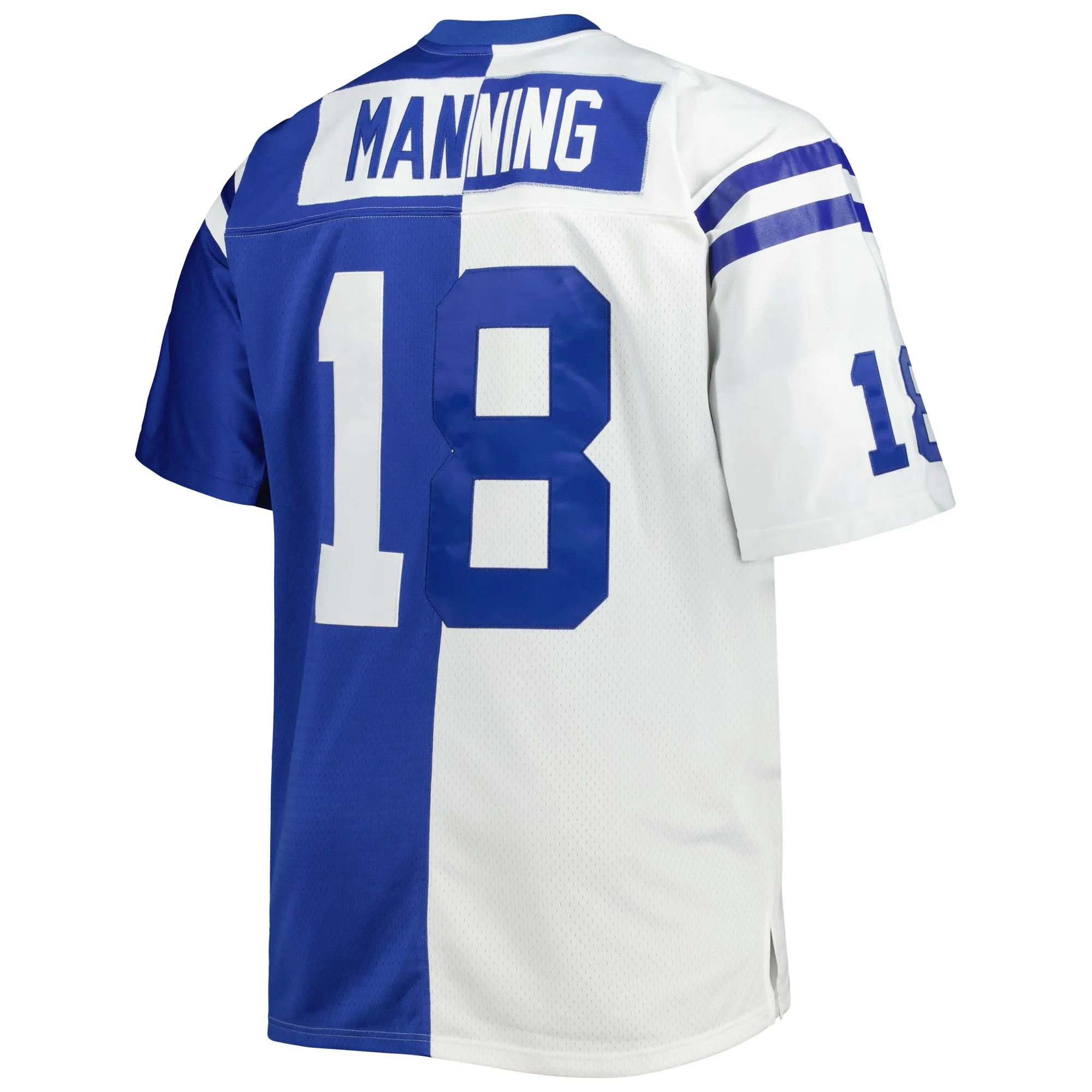 Peyton Manning Indianapolis Colts Mitchell & Ness Big & Tall Split Legacy Retired Player Replica Jersey - White/Royal