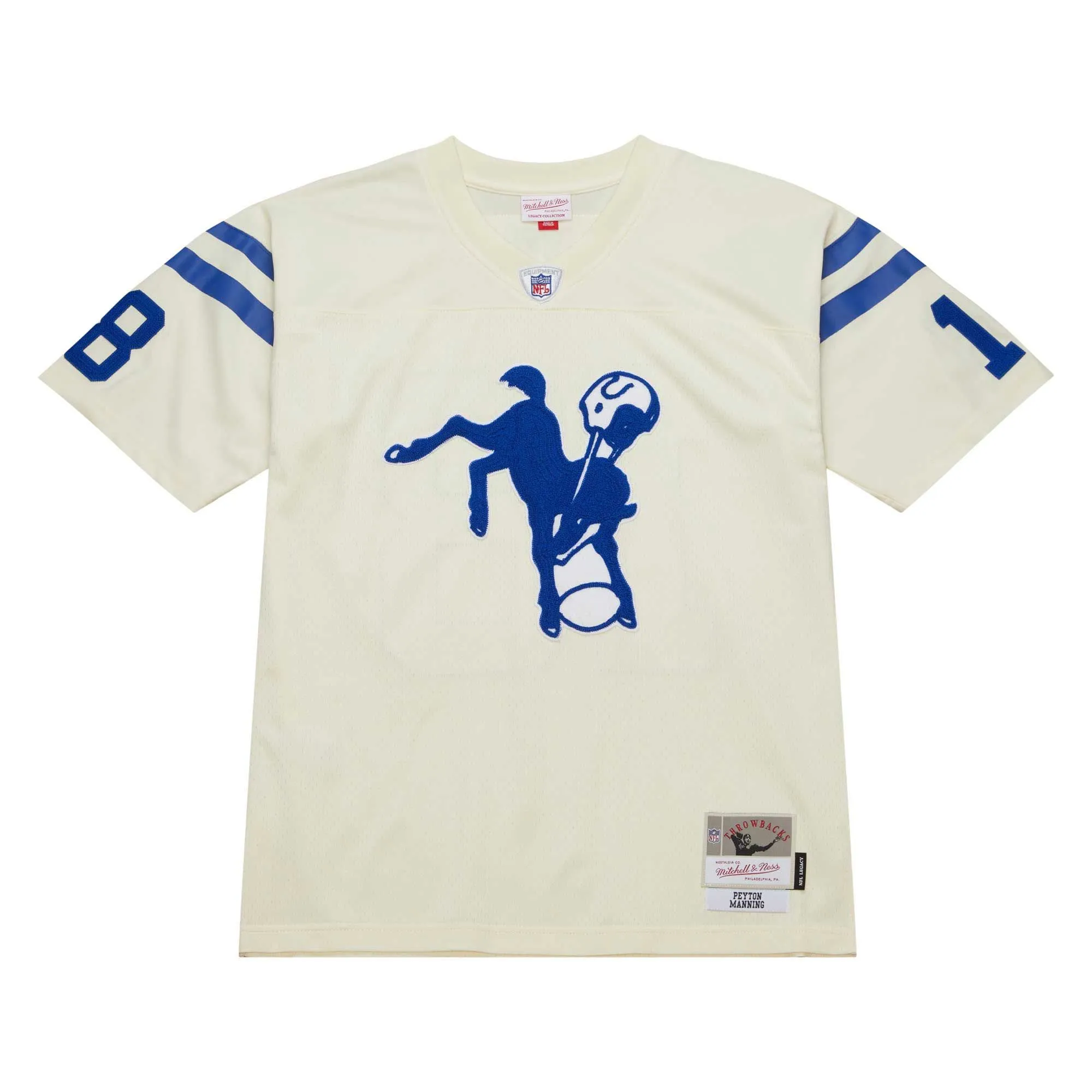 Peyton Manning Indianapolis Colts Mitchell & Ness Chainstitch Legacy Jersey - Cream