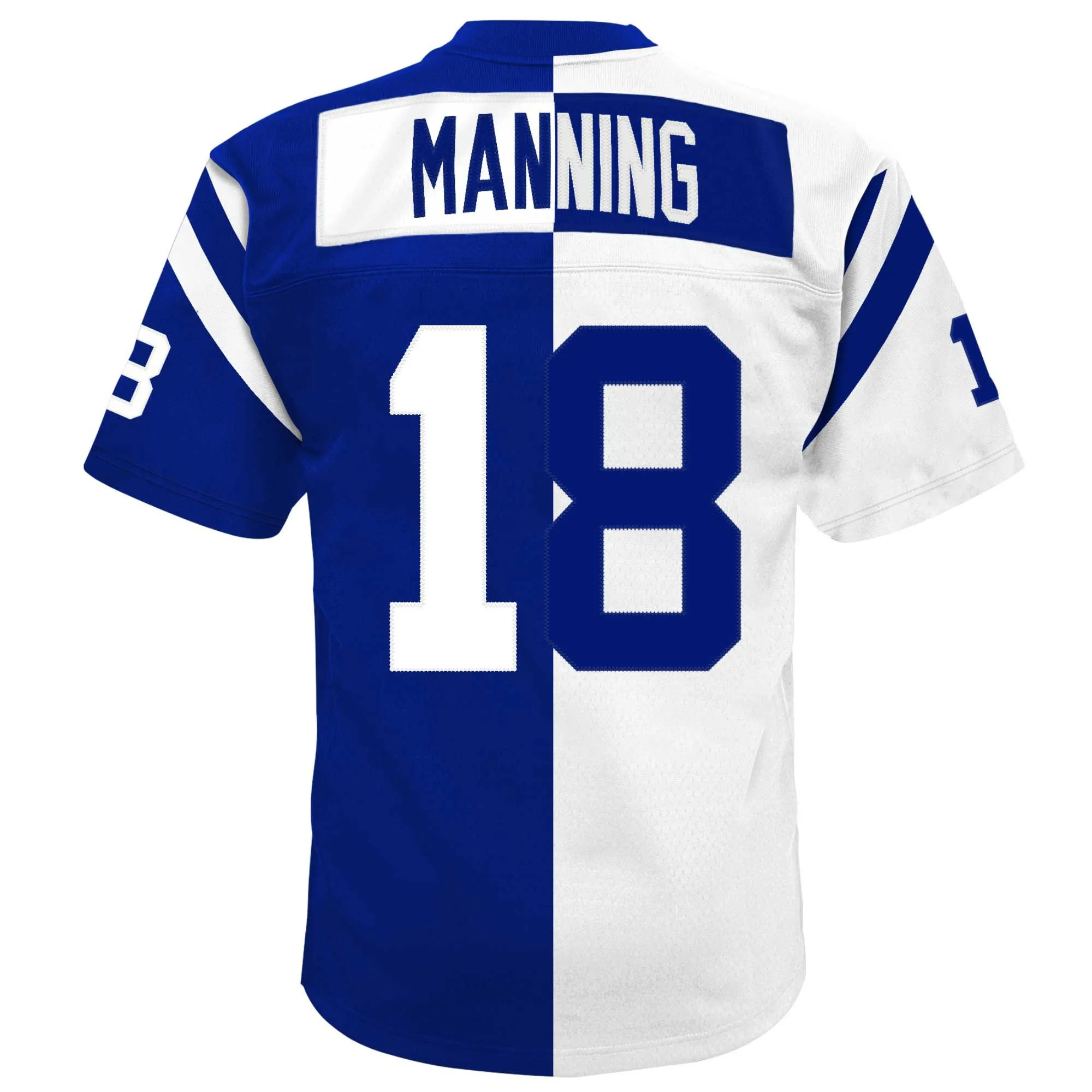 Peyton Manning Indianapolis Colts Mitchell & Ness Youth Split Legacy Jersey - White/Royal