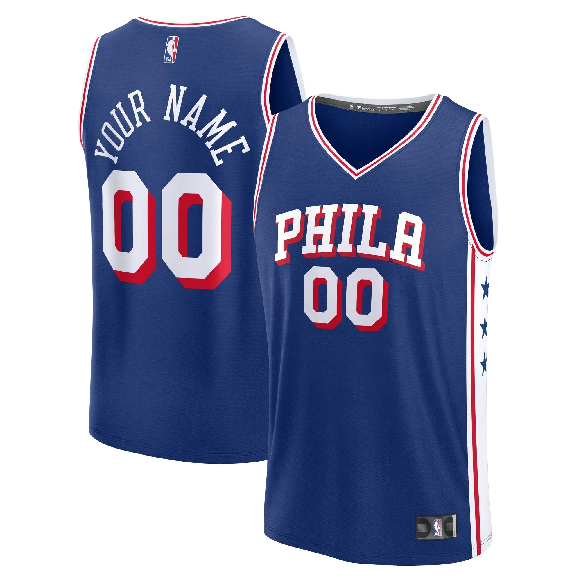 Philadelphia 76ers Fanatics Branded Custom Fast Break Jersey - Blue - Icon Edition