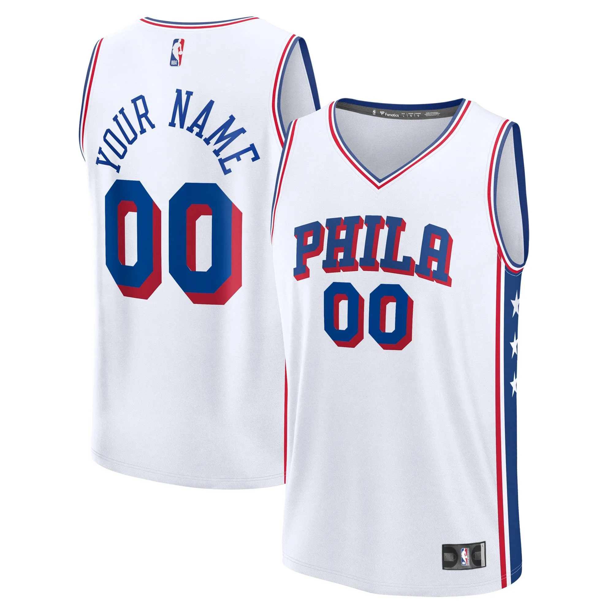 Philadelphia 76ers Fanatics Branded Custom Fast Break Jersey - White - Association Edition