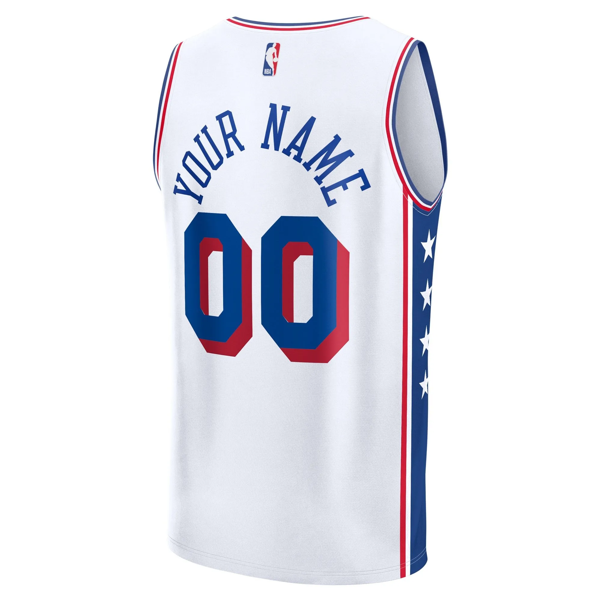 Philadelphia 76ers Fanatics Branded Custom Fast Break Jersey - White - Association Edition