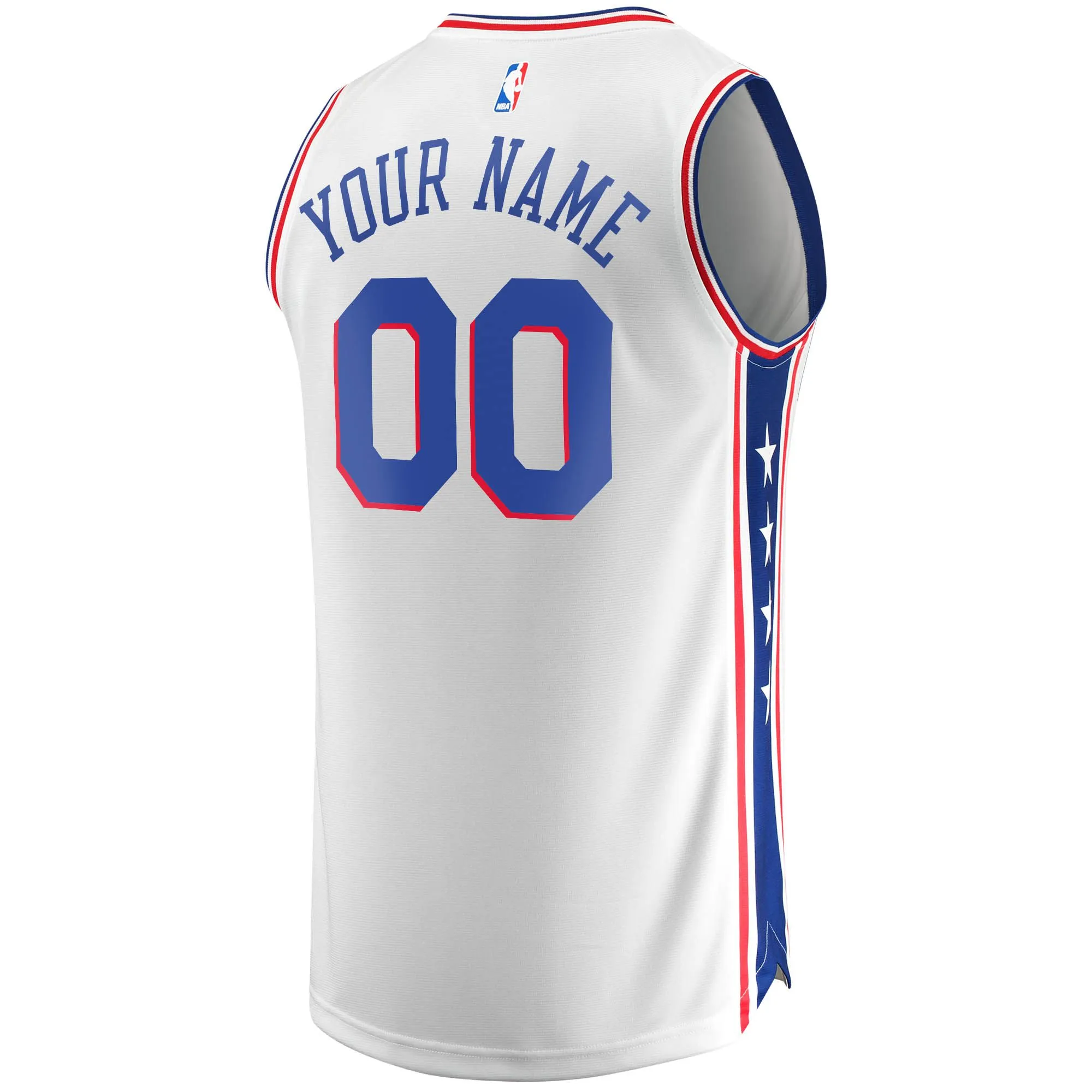 Philadelphia 76ers Fanatics Branded Fast Break Custom Replica Jersey White - Association Edition