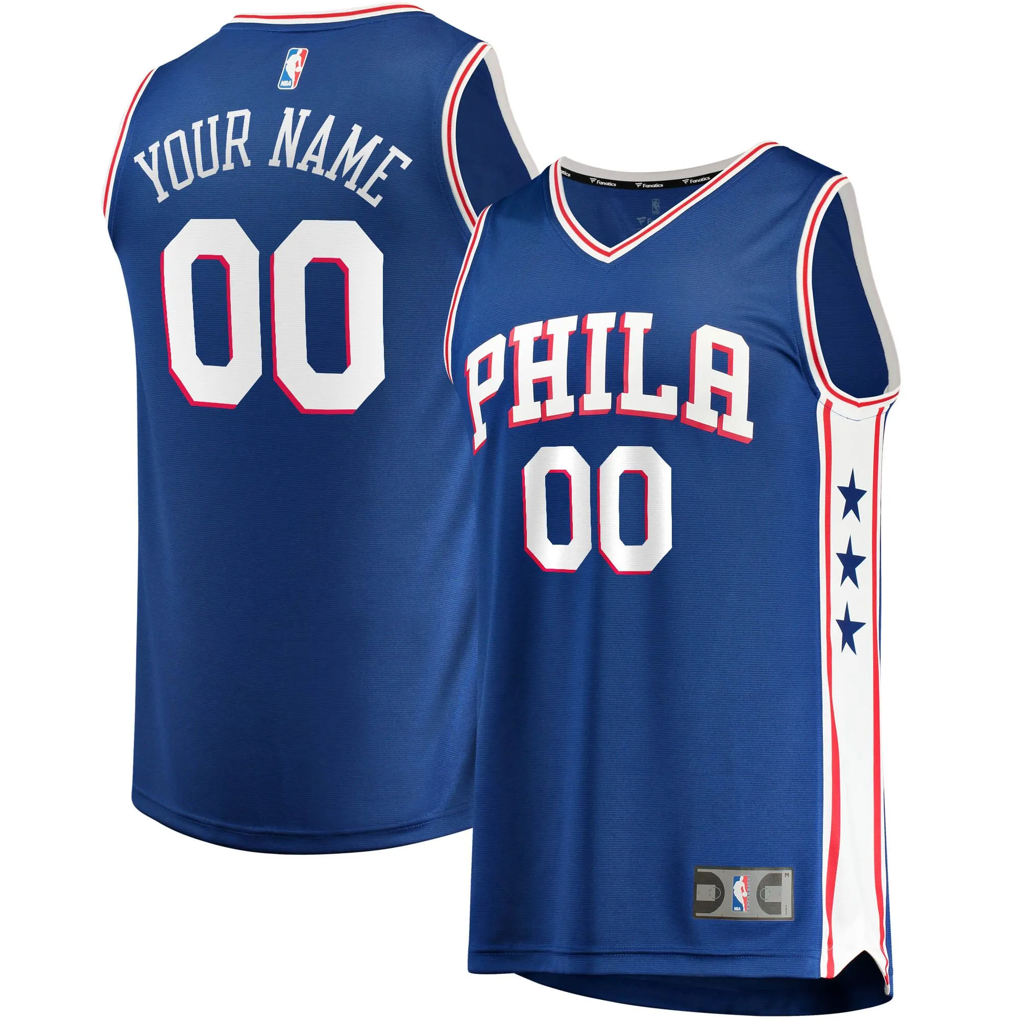 Philadelphia 76ers Fanatics Branded Youth Fast Break Custom Replica Jersey Royal - Icon Edition