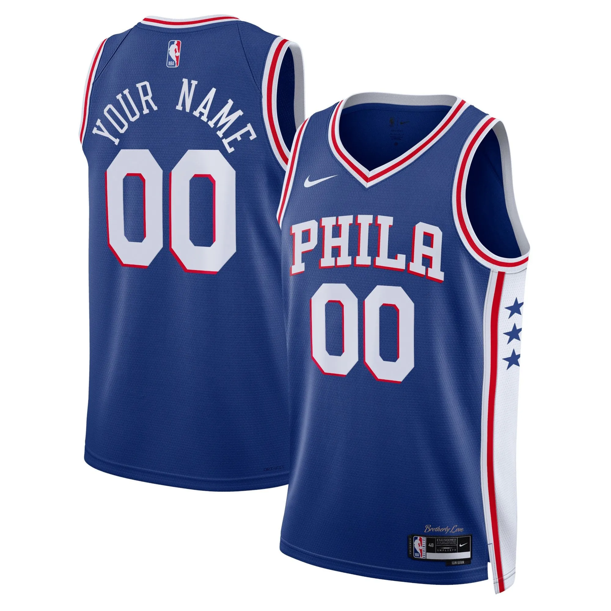 Philadelphia 76ers  Unisex 2022/23 Swingman Custom Jersey Royal - Icon Edition